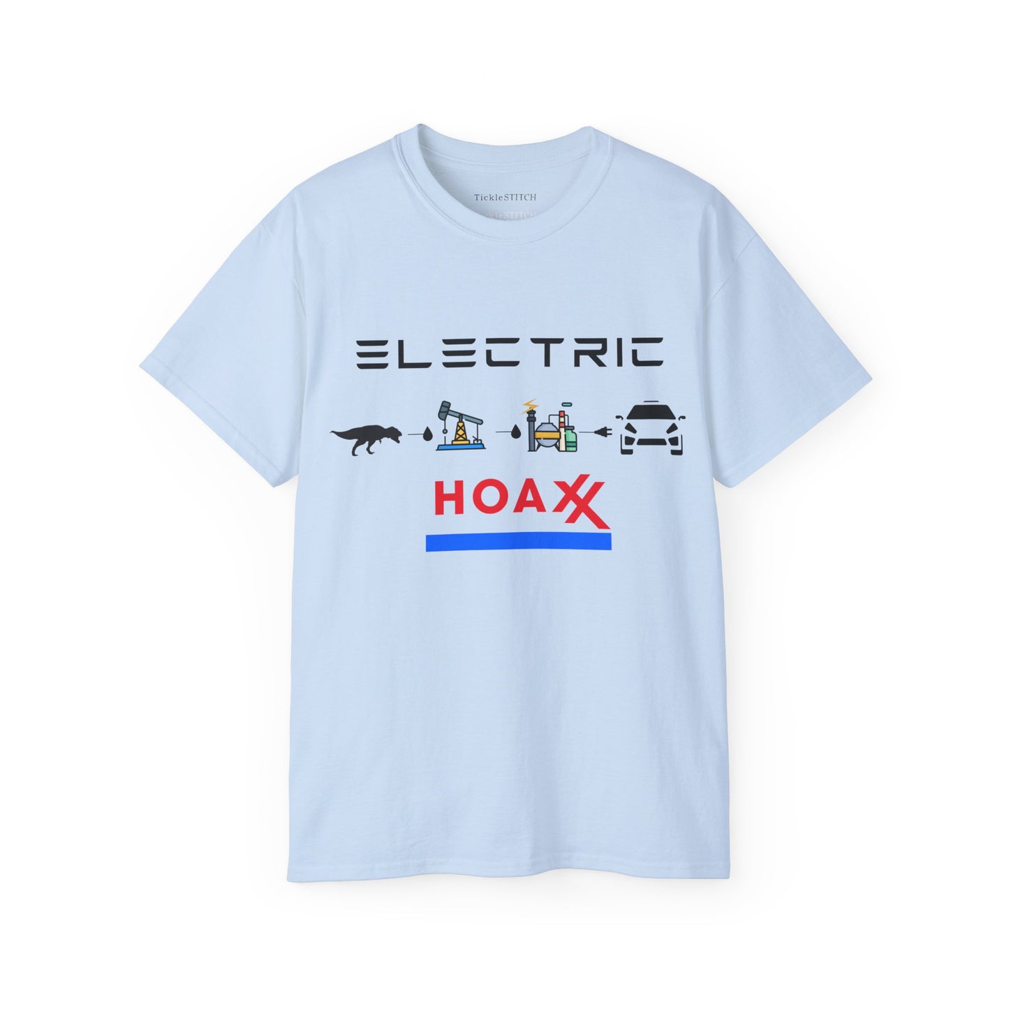 Fossil Fuel Loyalty: Anti-Electric Car Hoax Theory Graphic Tee