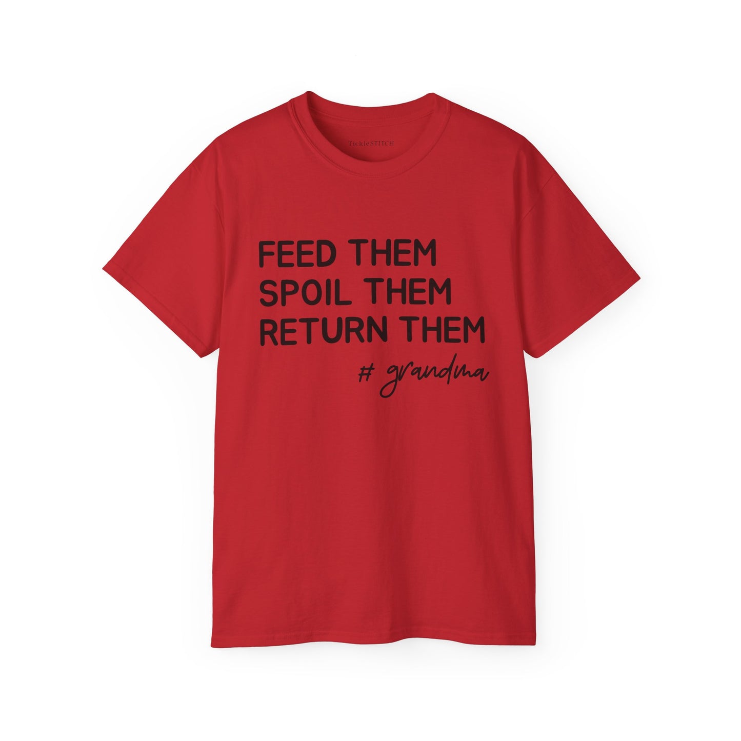 Hilarious Grandparent Tee: Candy & Soda Spoiling Grandma Humor
