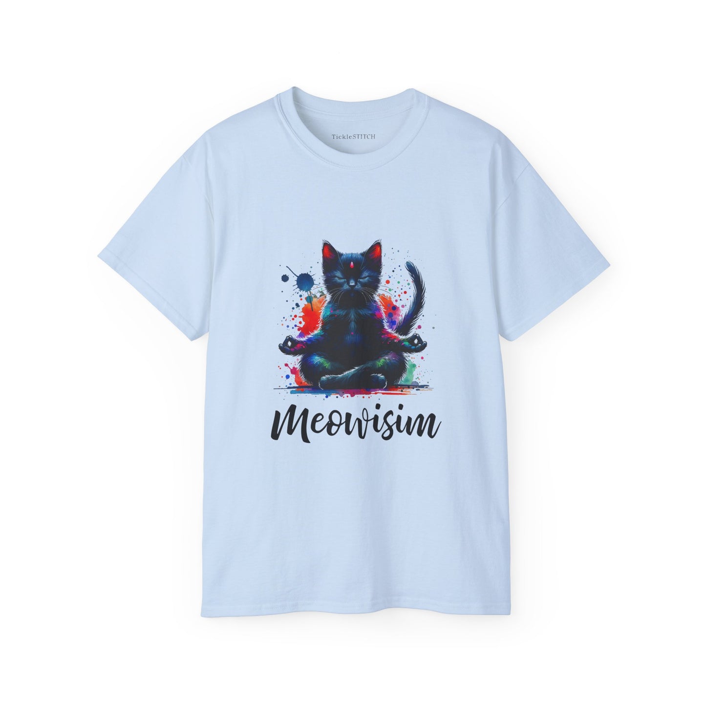 Purr Meowisim Vibrant Rainbow Cat Shirt – Funny Colorful Feline Tee
