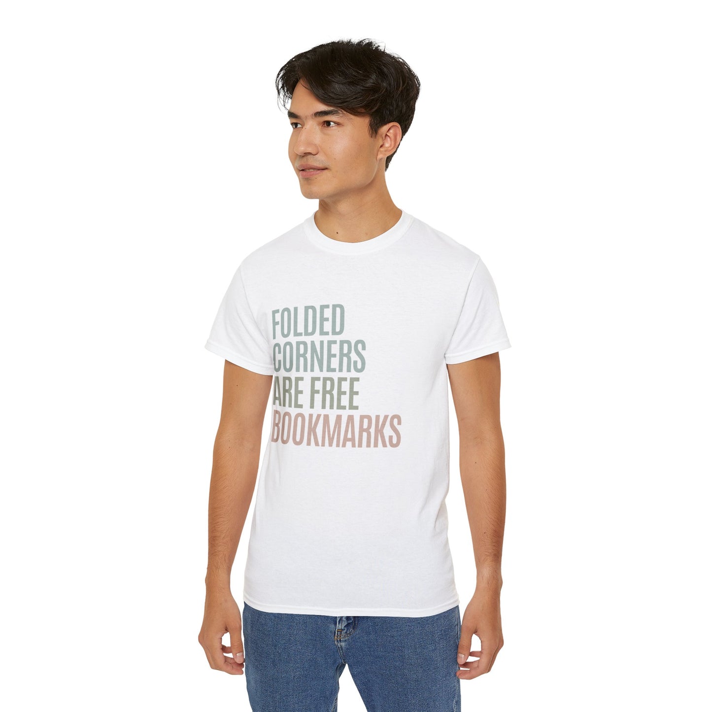Witty Bookworm Apparel: Folded Corners Are Free Bookmarks Humor Gift