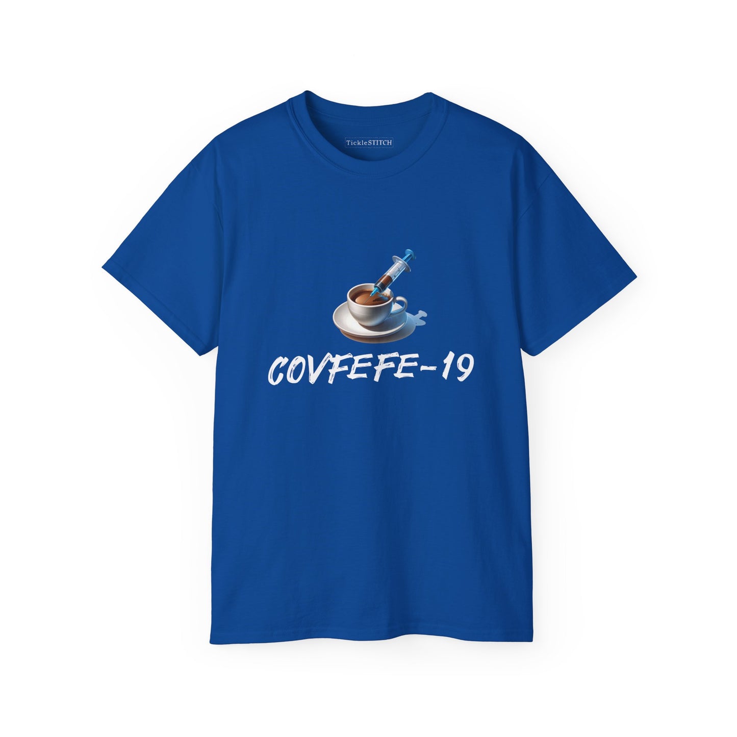 Hilarious Covfefe-19 Covid Coffee Tee: Pandemic Humor & Cafe Style