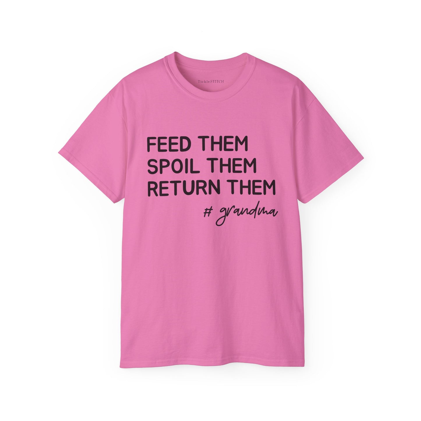 Hilarious Grandparent Tee: Candy & Soda Spoiling Grandma Humor