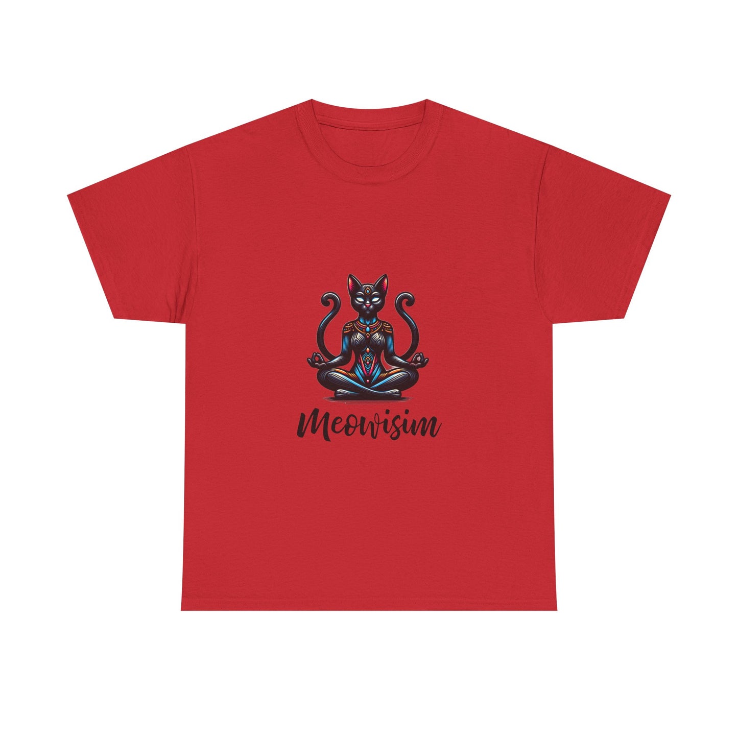 Purr Meowisim Black Two Tails Unique Cat Humor T-Shirt Design