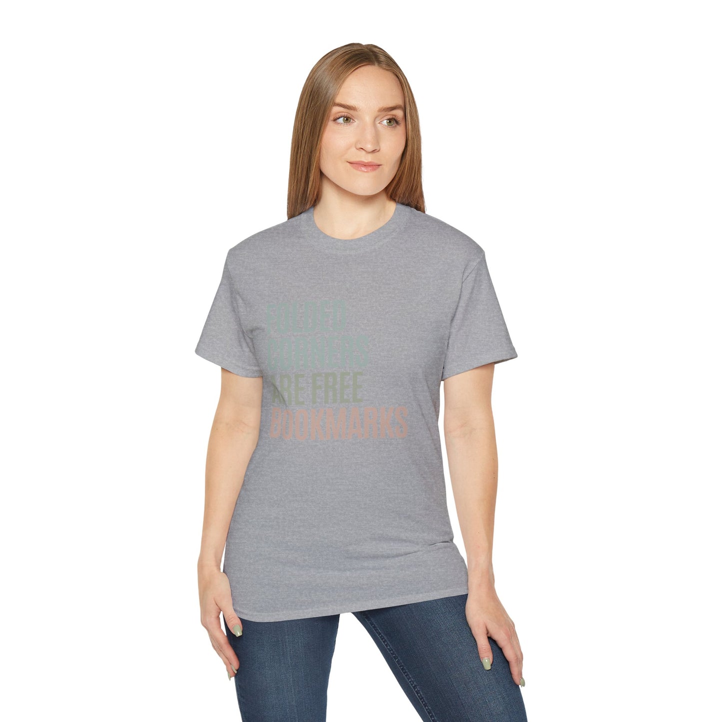 Witty Bookworm Apparel: Folded Corners Are Free Bookmarks Humor Gift
