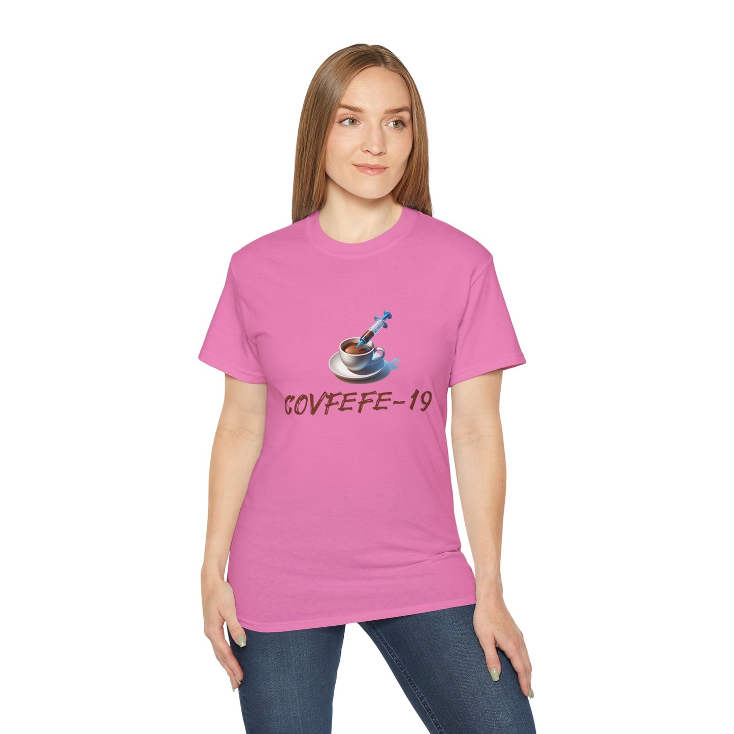 Hilarious Covfefe-19 Covid Coffee Tee: Pandemic Humor & Cafe Style