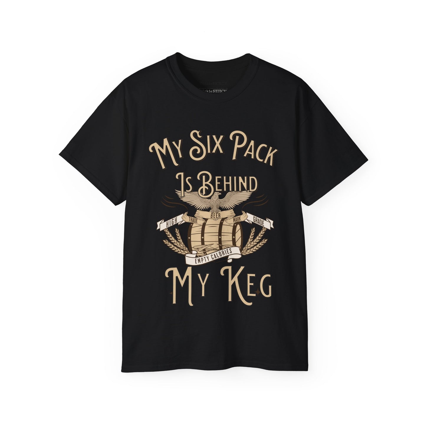 Hilarious Beer Gut Tee – My Six Pack is Behind My Keg Drinking Shirt