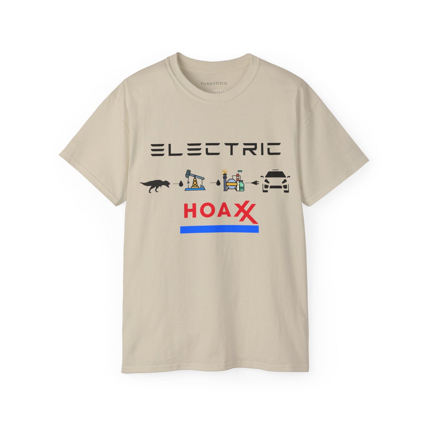 Fossil Fuel Loyalty: Anti-Electric Car Hoax Theory Graphic Tee
