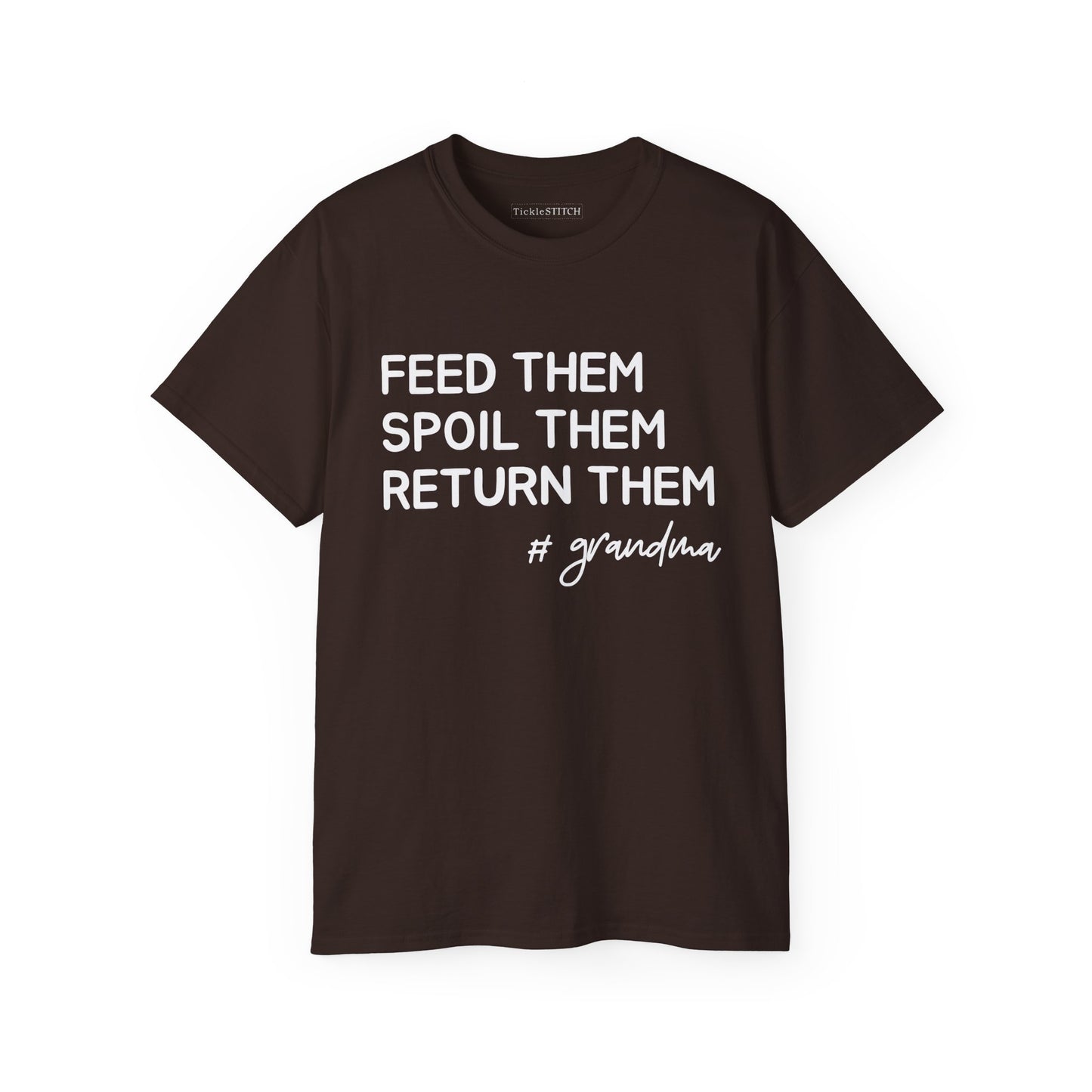 Hilarious Grandparent Tee: Candy & Soda Spoiling Grandma Humor