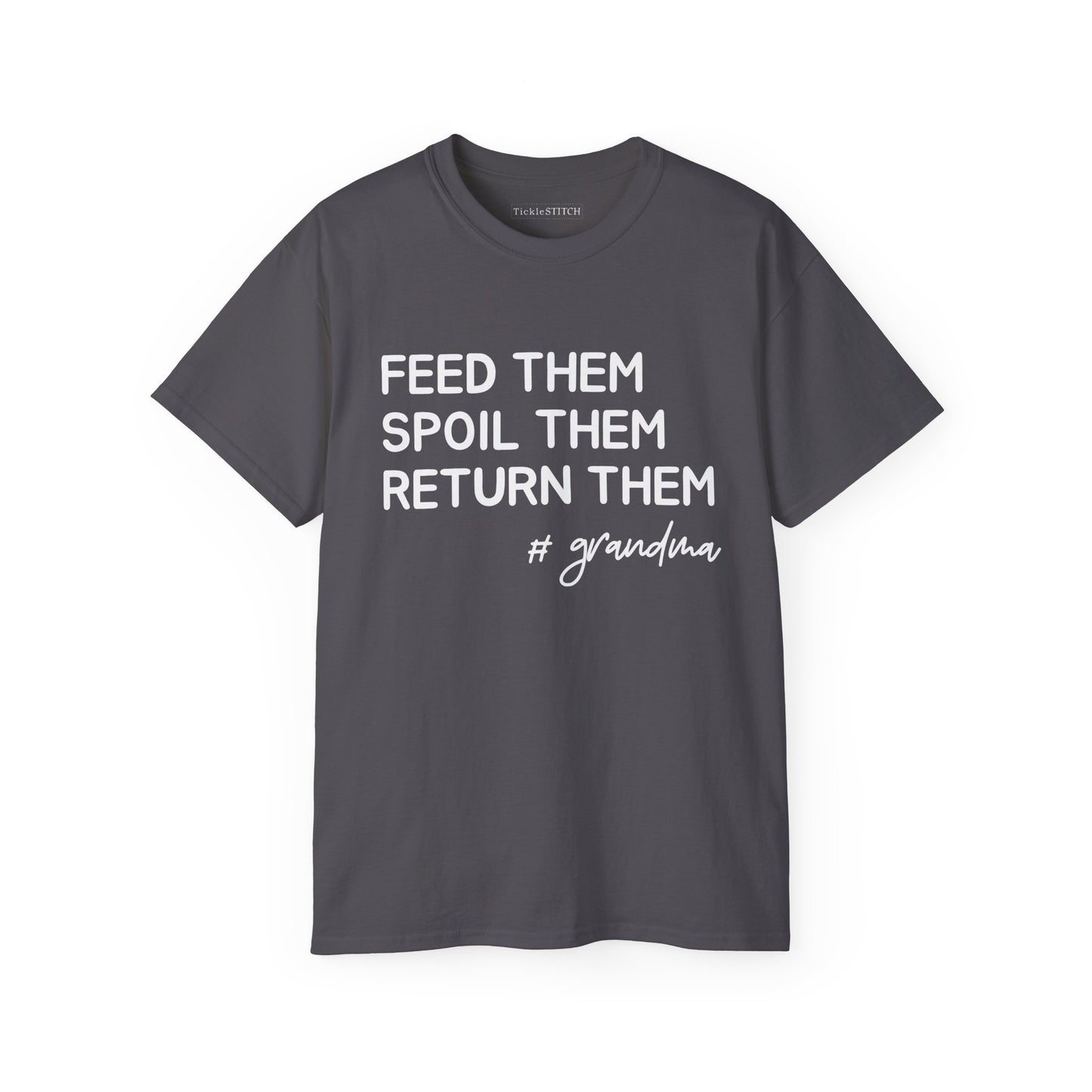 Hilarious Grandparent Tee: Candy & Soda Spoiling Grandma Humor