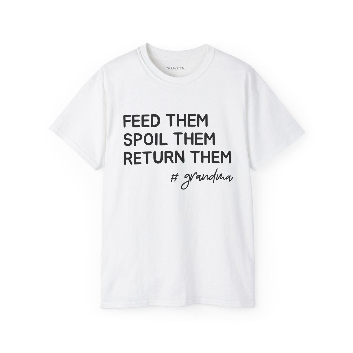 Hilarious Grandparent Tee: Candy & Soda Spoiling Grandma Humor