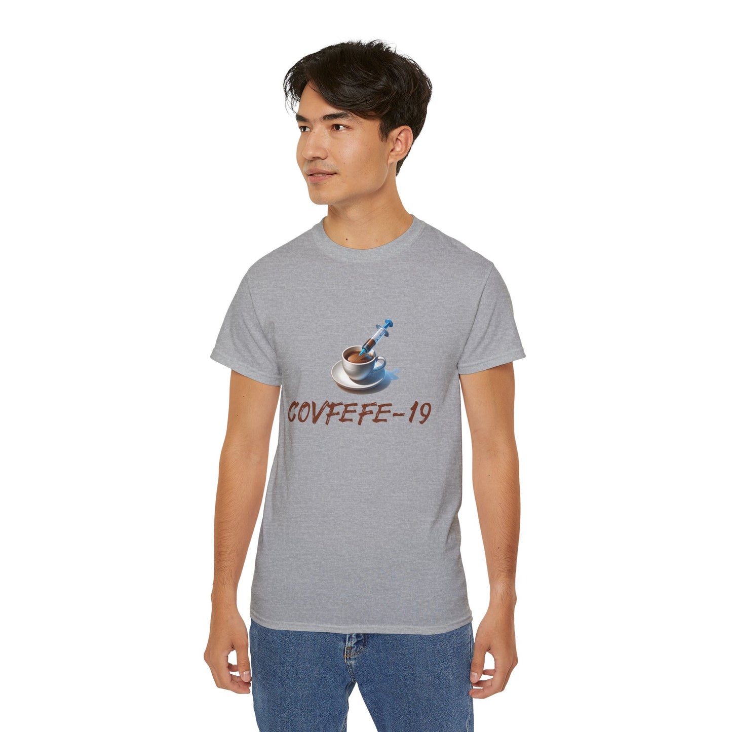 Hilarious Covfefe-19 Covid Coffee Tee: Pandemic Humor & Cafe Style