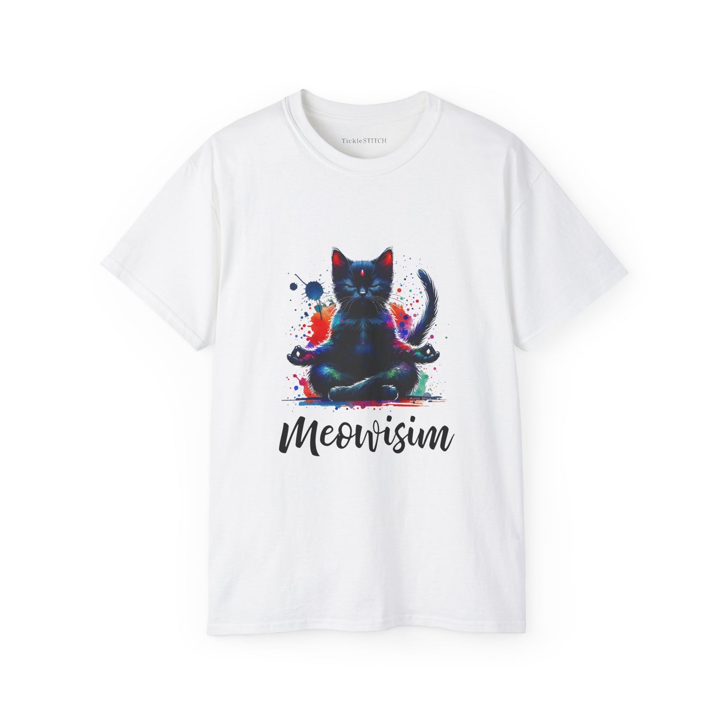 Purr Meowisim Vibrant Rainbow Cat Shirt – Funny Colorful Feline Tee
