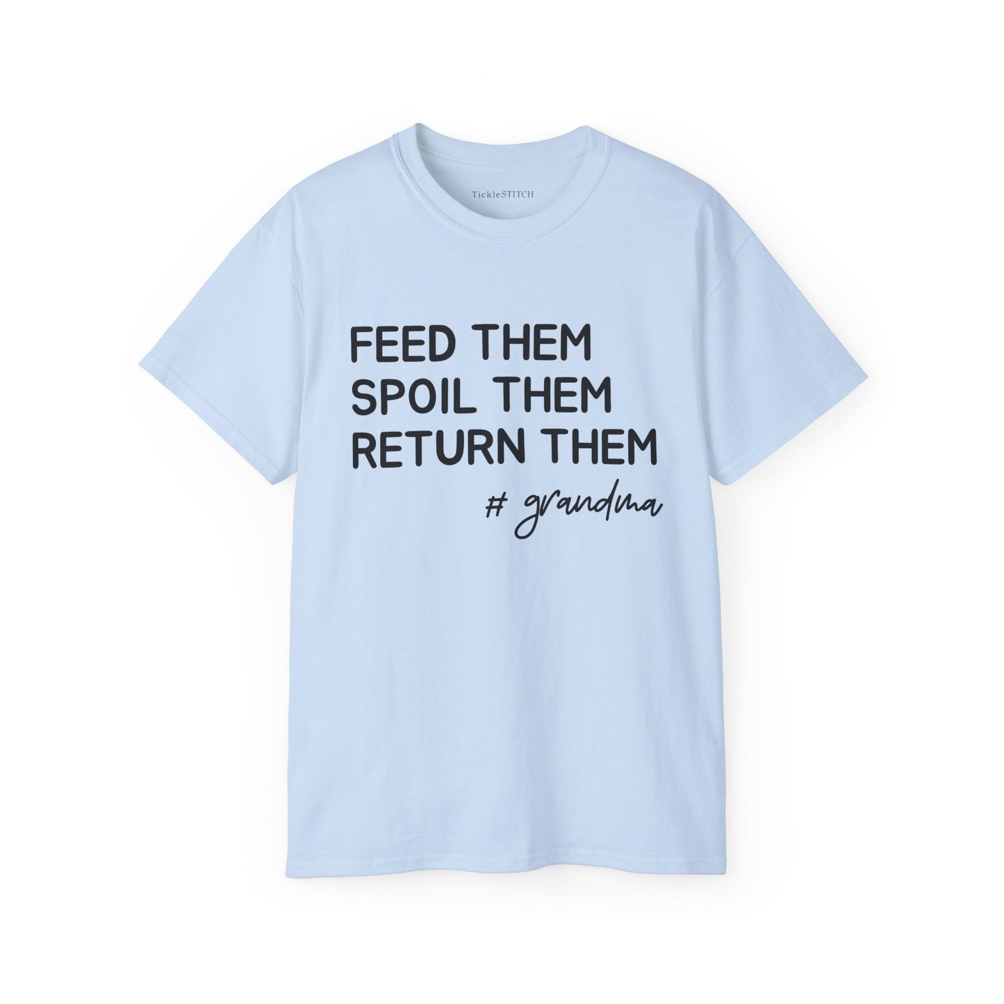 Hilarious Grandparent Tee: Candy & Soda Spoiling Grandma Humor