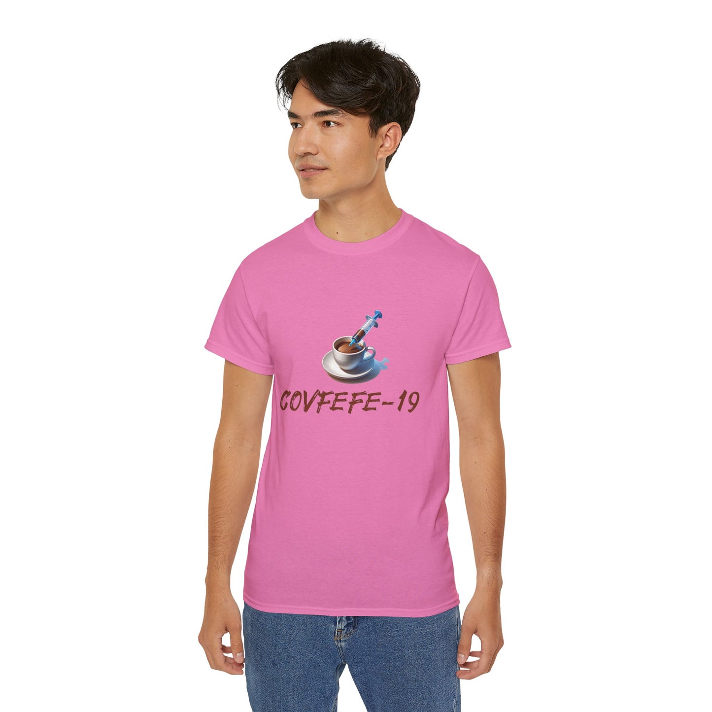 Hilarious Covfefe-19 Covid Coffee Tee: Pandemic Humor & Cafe Style