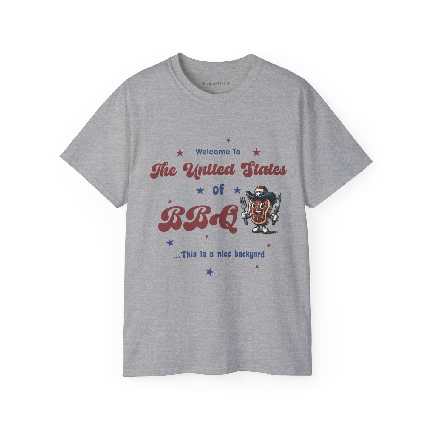 United States of BBQ Cotton Unisex Funny T-Shirt