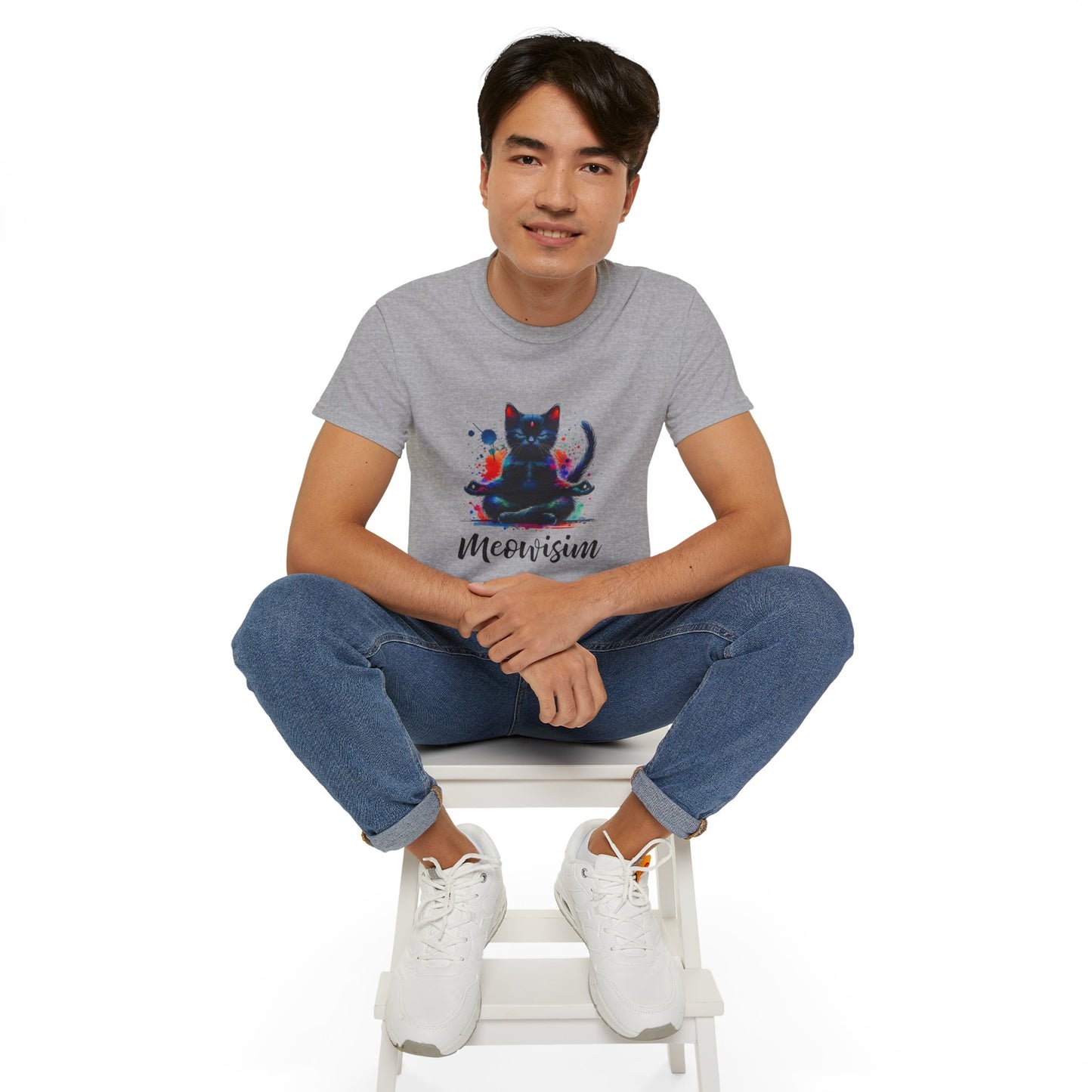 Purr Meowisim Vibrant Rainbow Cat Shirt – Funny Colorful Feline Tee