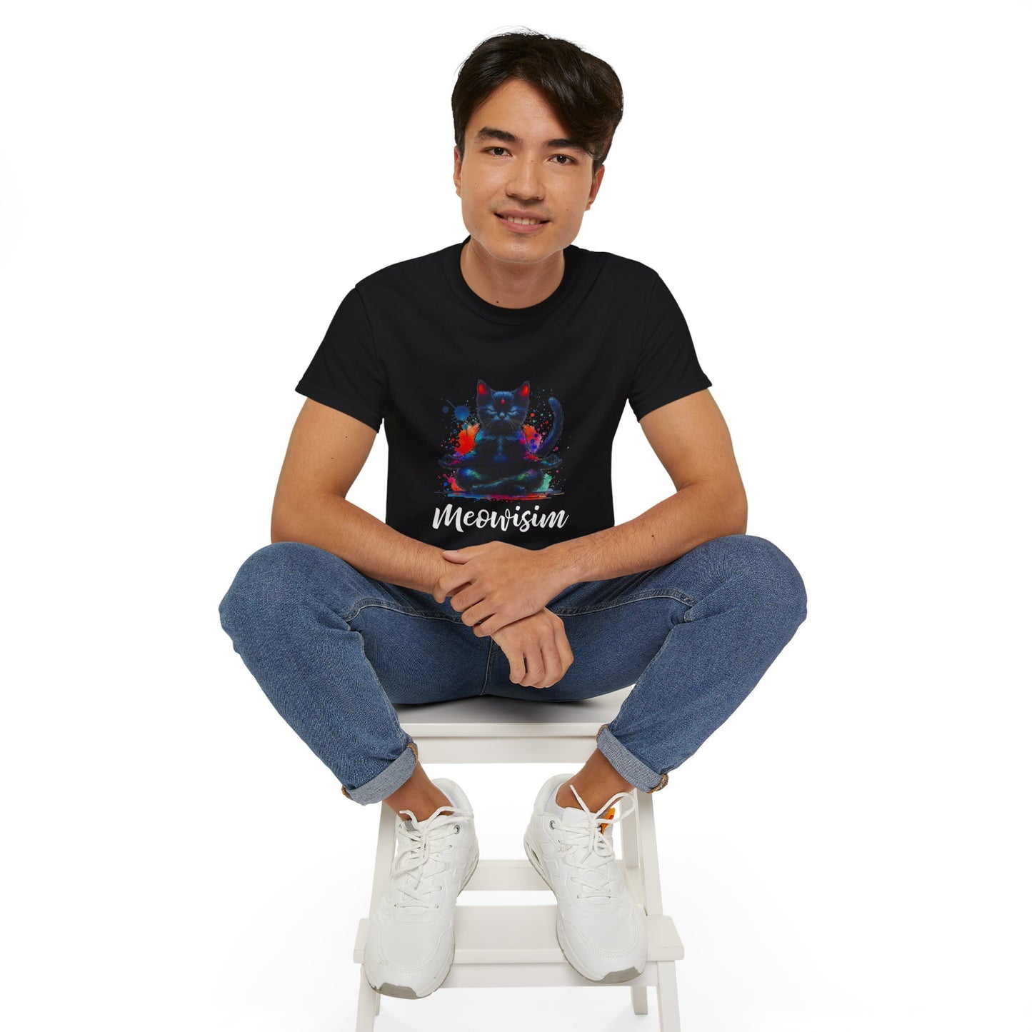 Purr Meowisim Vibrant Rainbow Cat Shirt – Funny Colorful Feline Tee