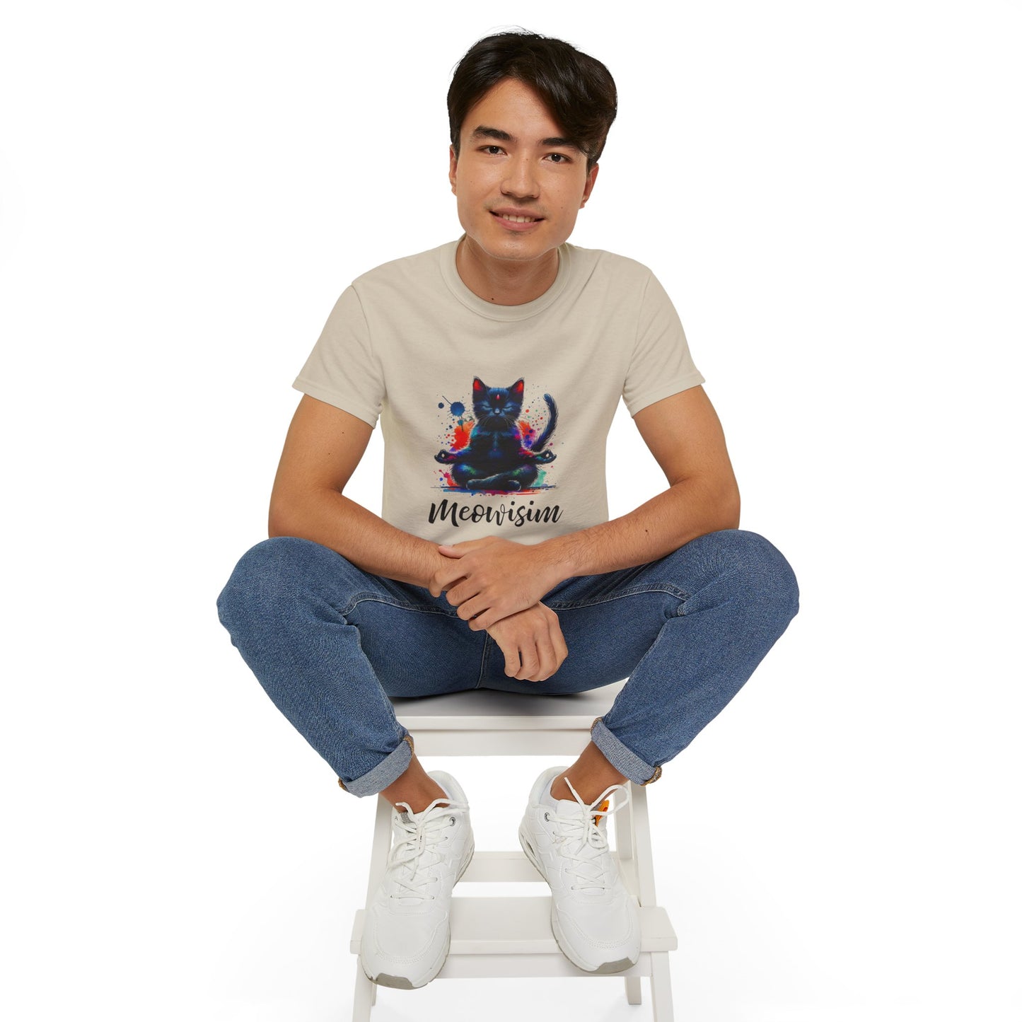 Purr Meowisim Vibrant Rainbow Cat Shirt – Funny Colorful Feline Tee