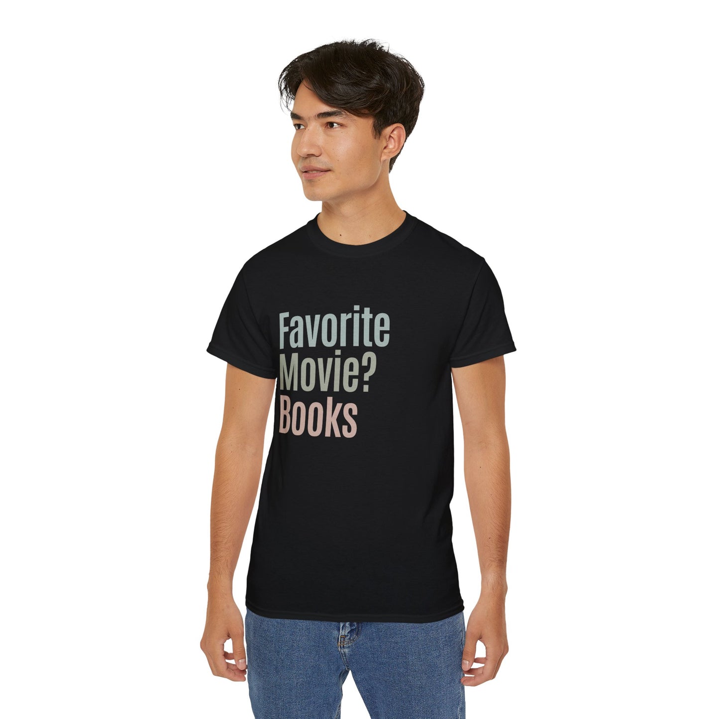 Books Over Movies Humor Tee – Clever Reading Fan Apparel