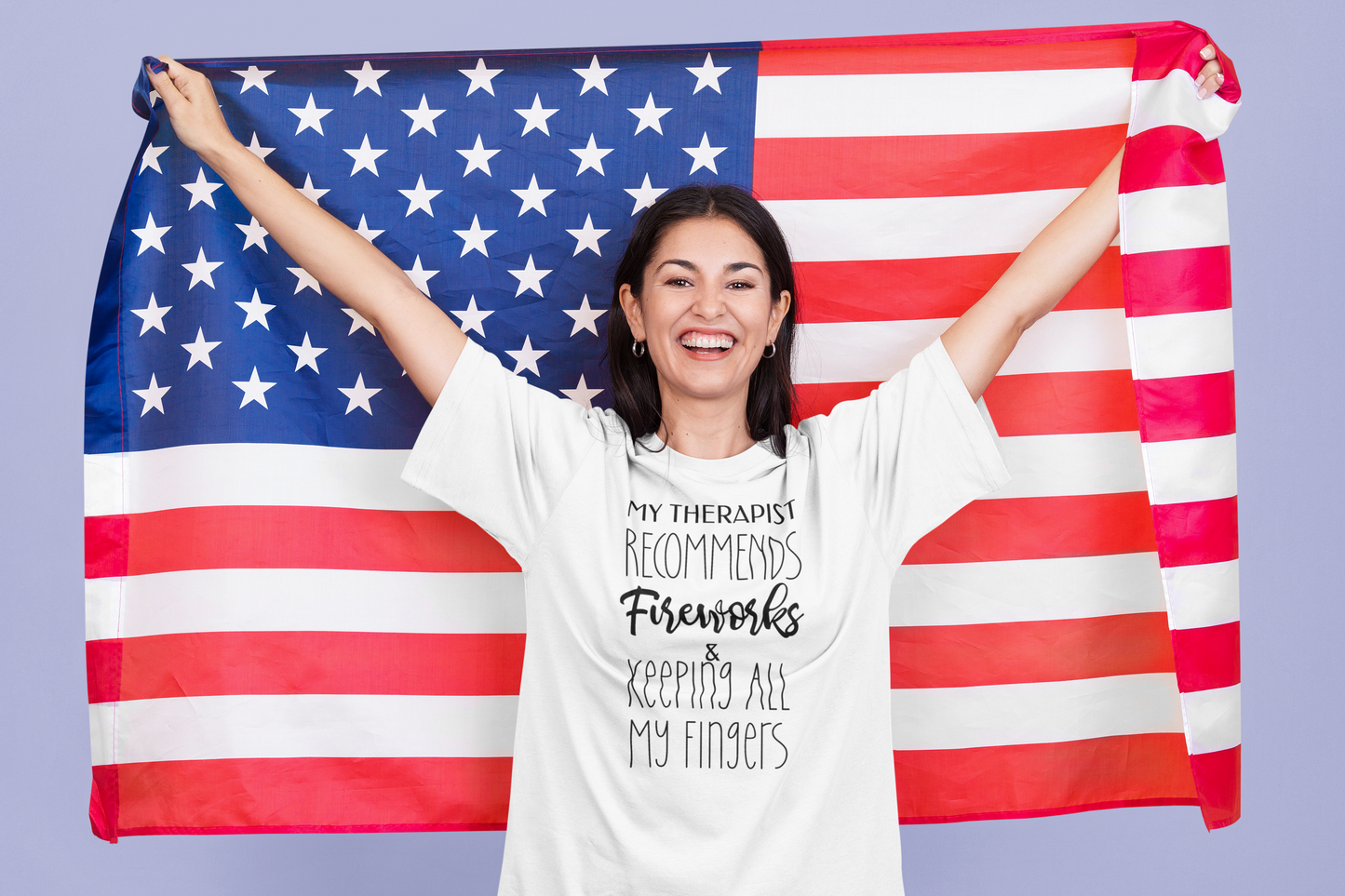 Therapist Recommends Fireworks: Keep All My Fingers Funny Tee