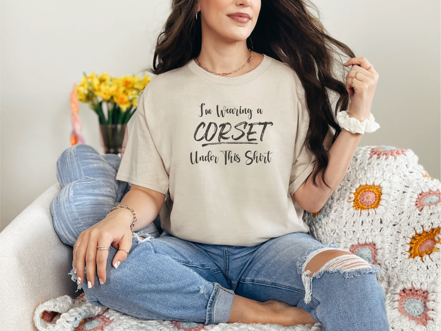 I'm Wearing a Corset Under This Shirt Vintage Style Humor Apparel