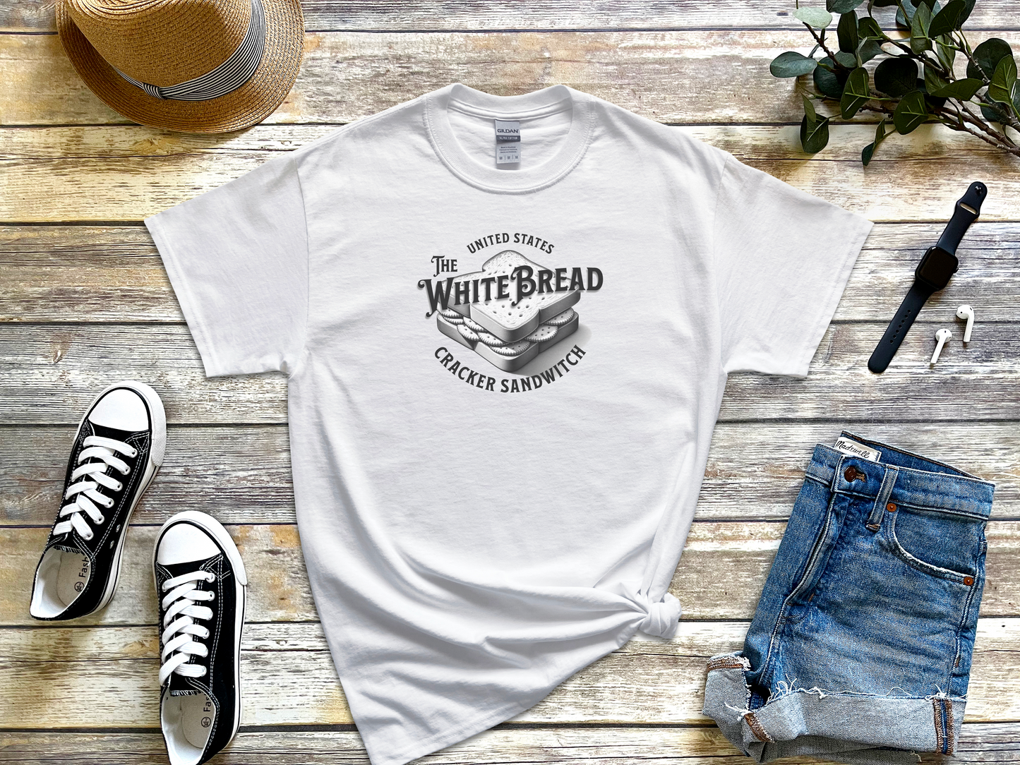 White Bread Cracker Sandwich: Self-Deprecating Satire Tee