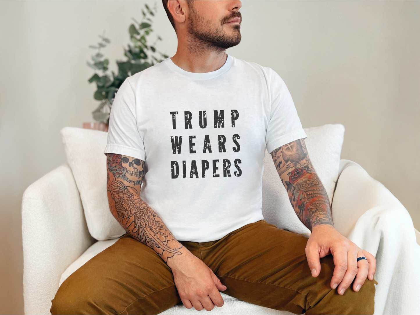 Donald Trump Diapers Satire Tee – Hilarious Anti-Trump Humor Shirt