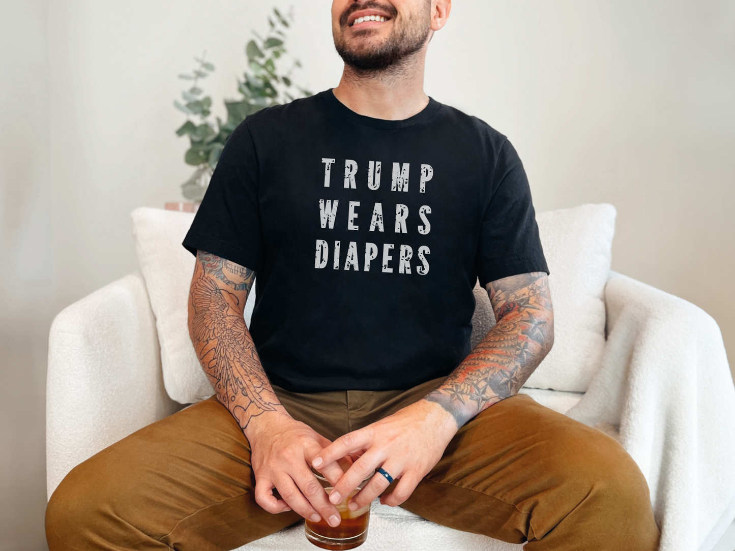 Donald Trump Diapers Satire Tee – Hilarious Anti-Trump Humor Shirt