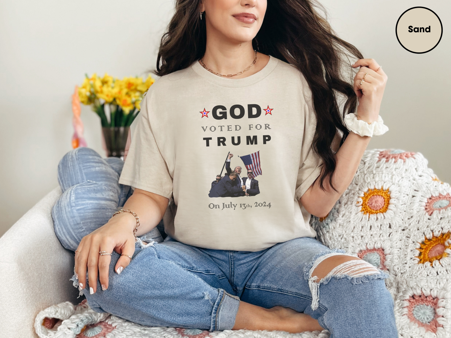 God Voted Trump July 13th – Patriot Conservative Pro-USA Statement Tee