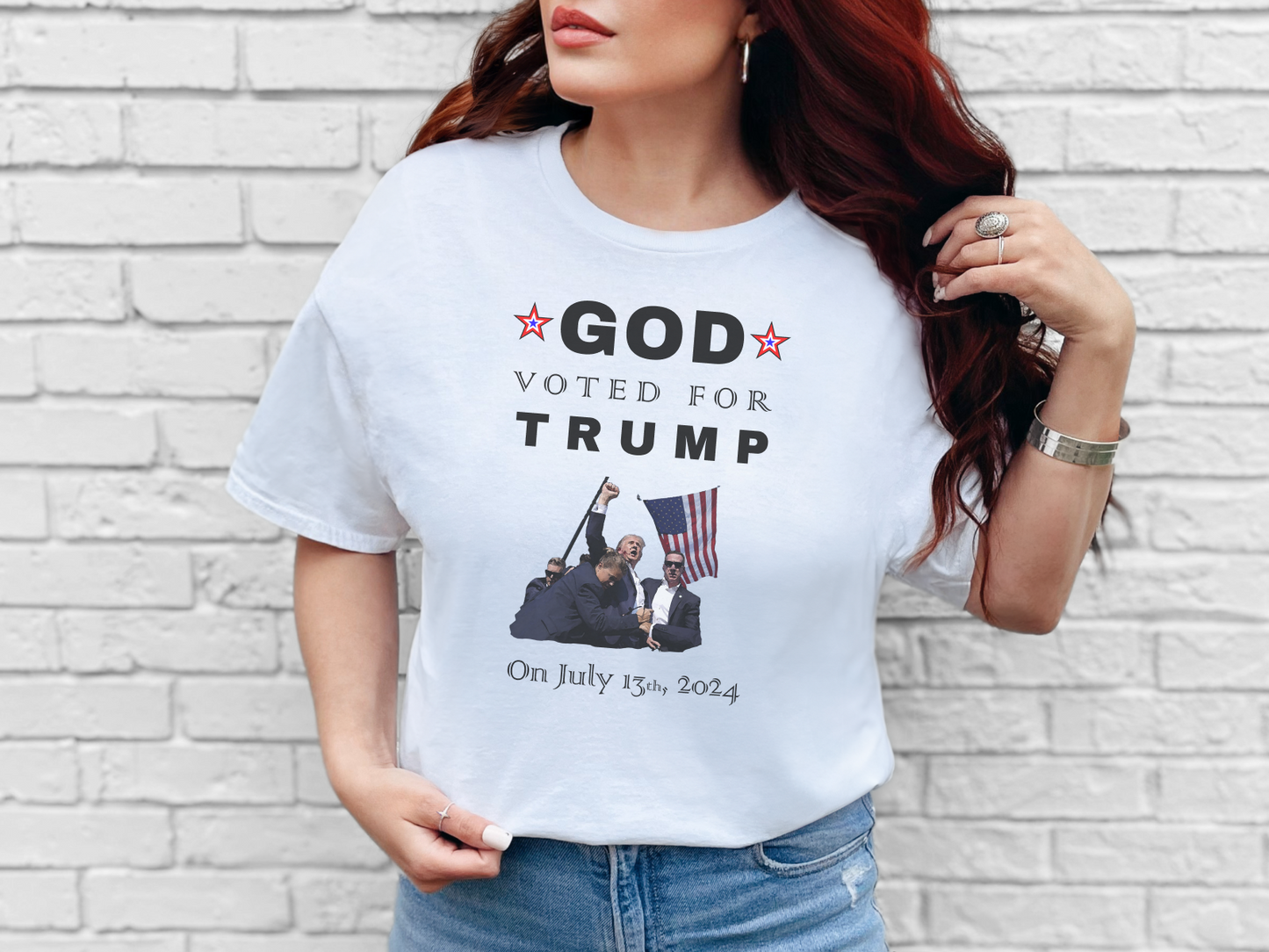 God Voted Trump July 13th – Patriot Conservative Pro-USA Statement Tee