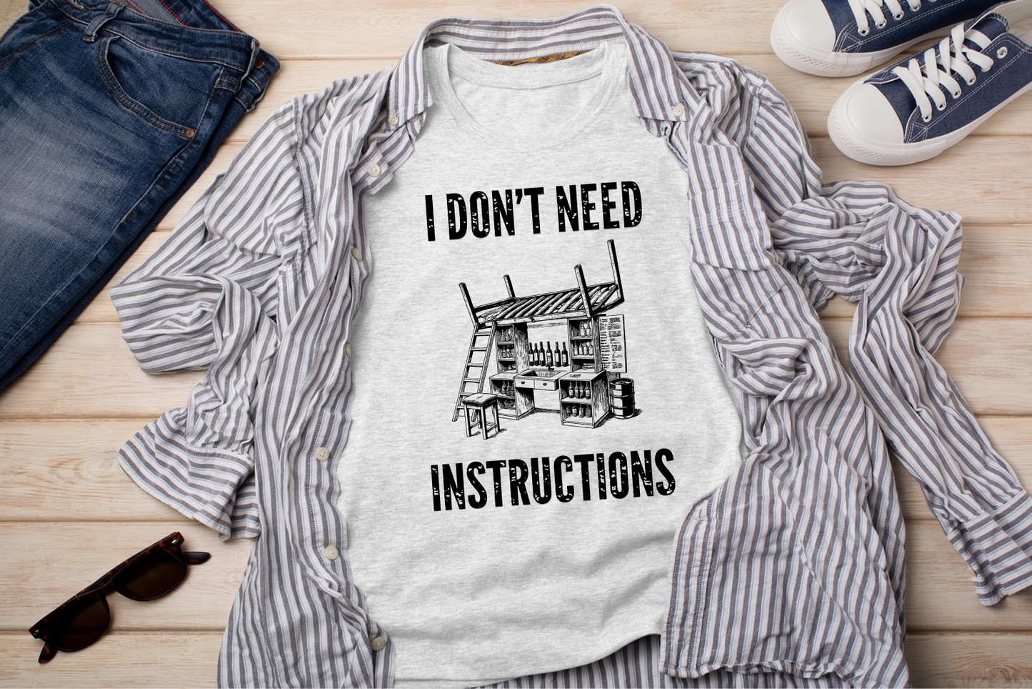 I Don't Need Instructions Funny Handyman DIY Expert Men's Tee Gift
