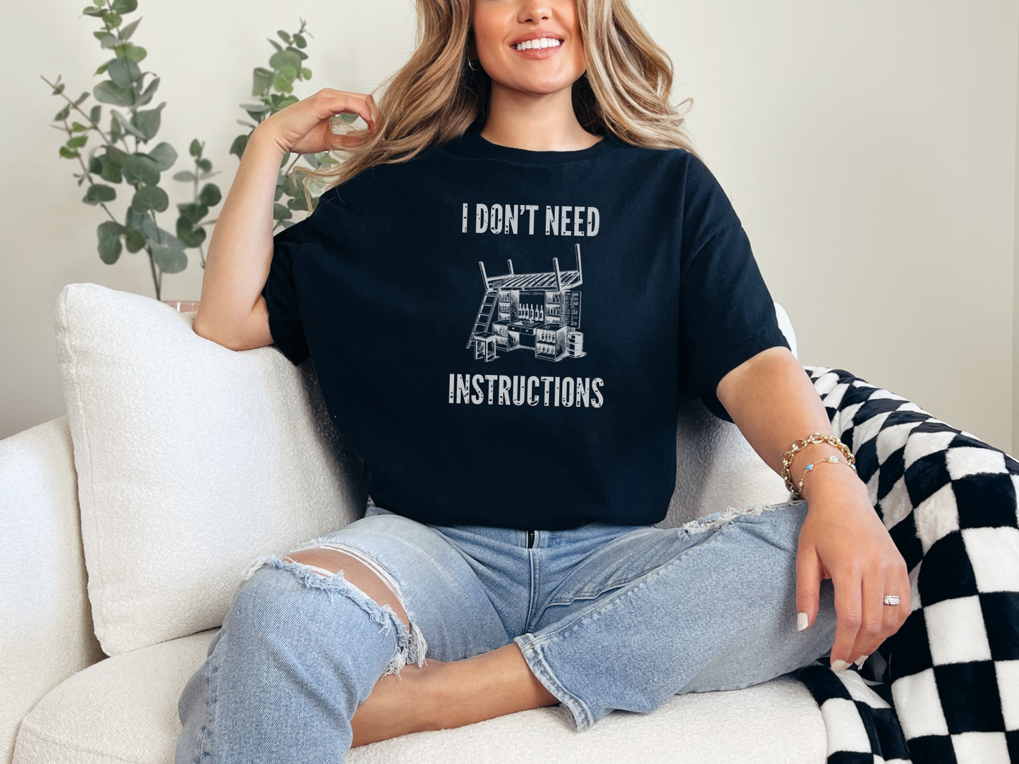 I Don't Need Instructions Funny Handyman DIY Expert Men's Tee Gift