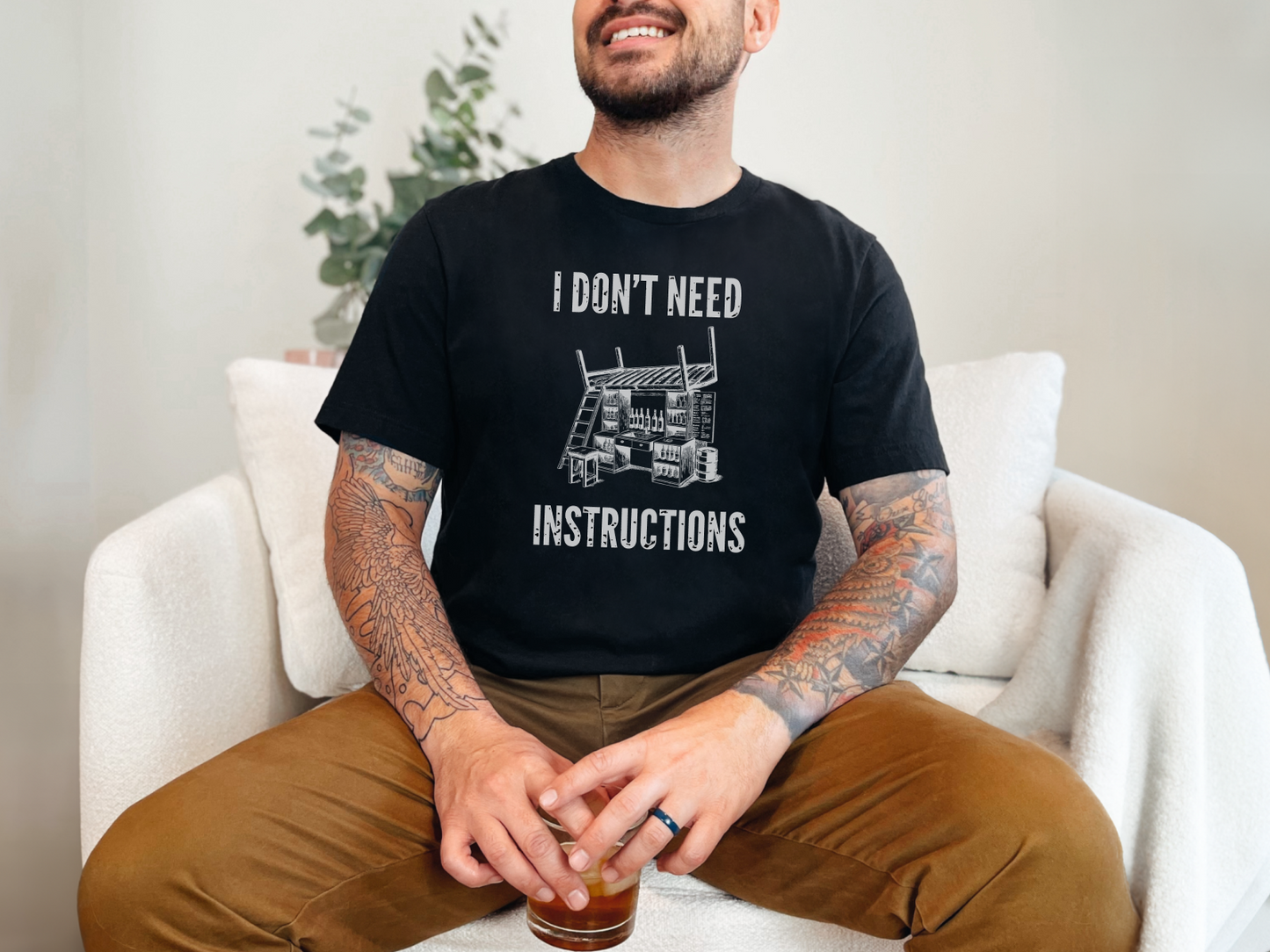 I Don't Need Instructions Funny Handyman DIY Expert Men's Tee Gift