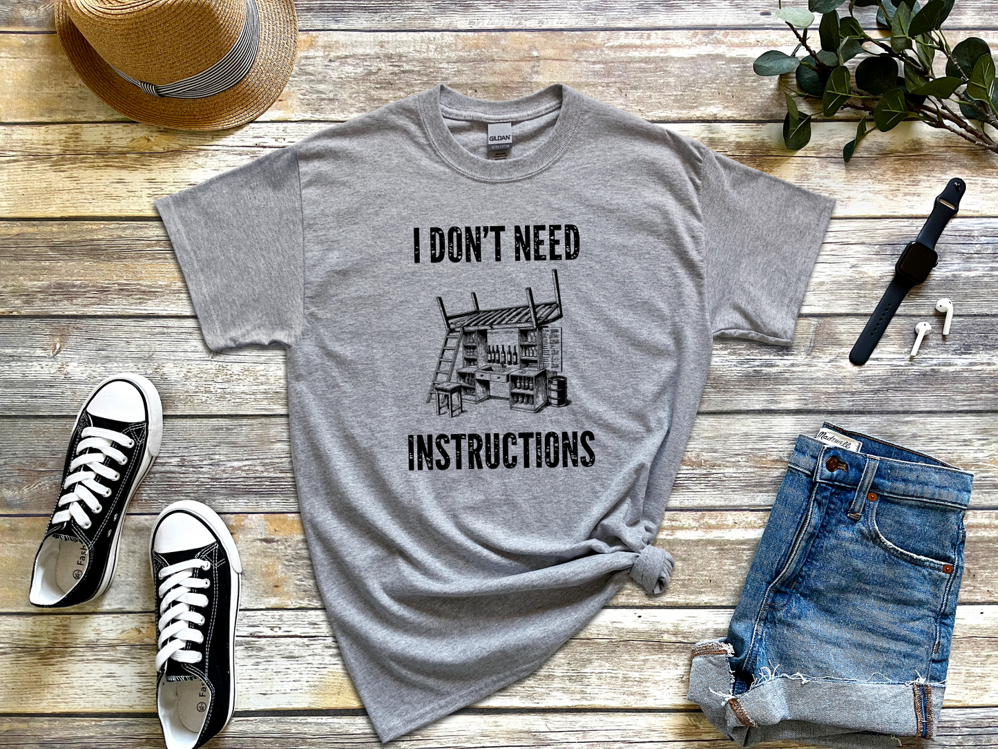 I Don't Need Instructions Funny Handyman DIY Expert Men's Tee Gift