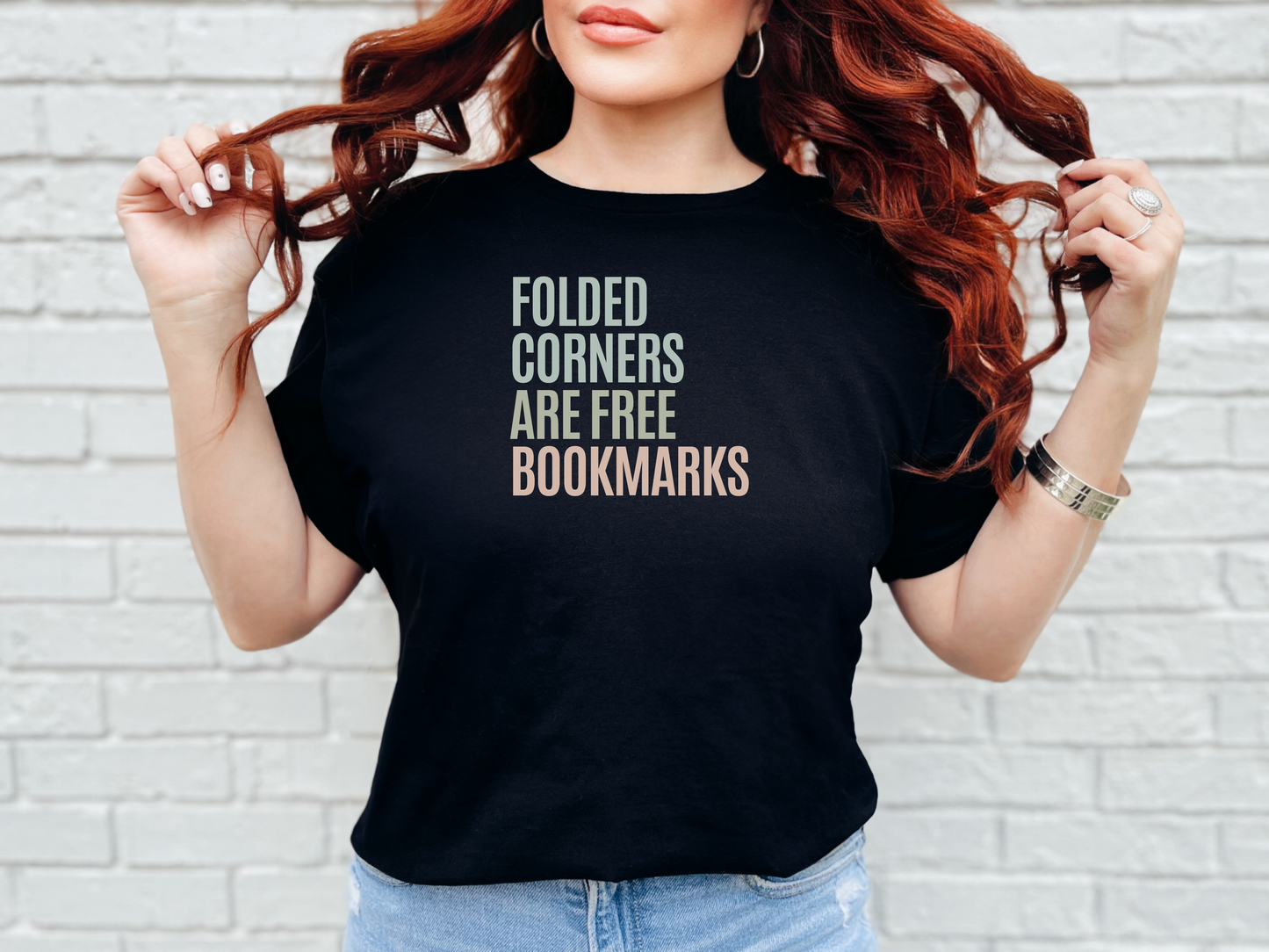 Witty Bookworm Apparel: Folded Corners Are Free Bookmarks Humor Gift