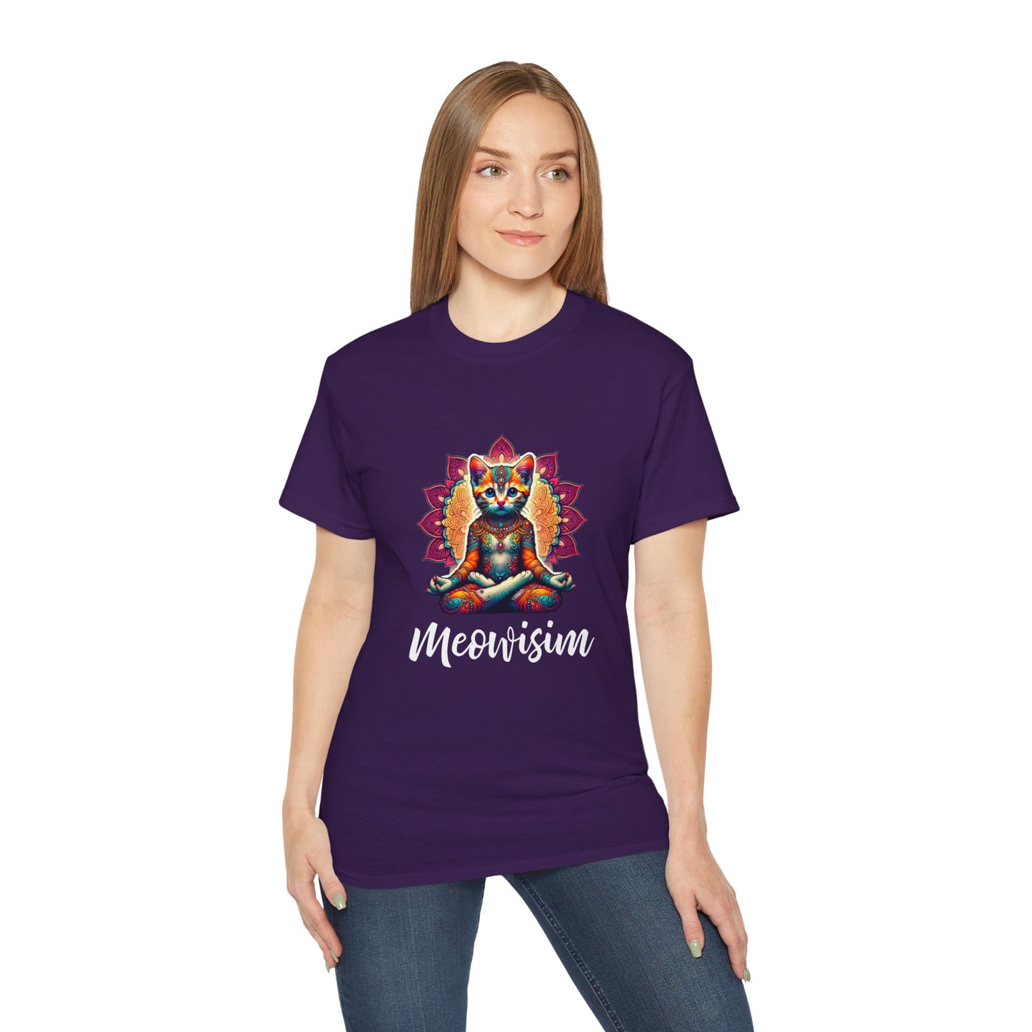 Purr Meowisim Kitty Cat Aura Cotton Unisex Funny T-Shirt