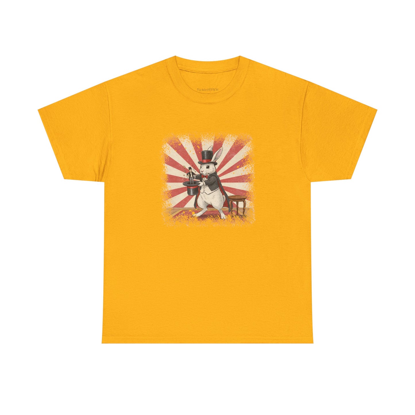 Anthropomorphic Rabbit Magician Pulling Human from Hat Art Tee