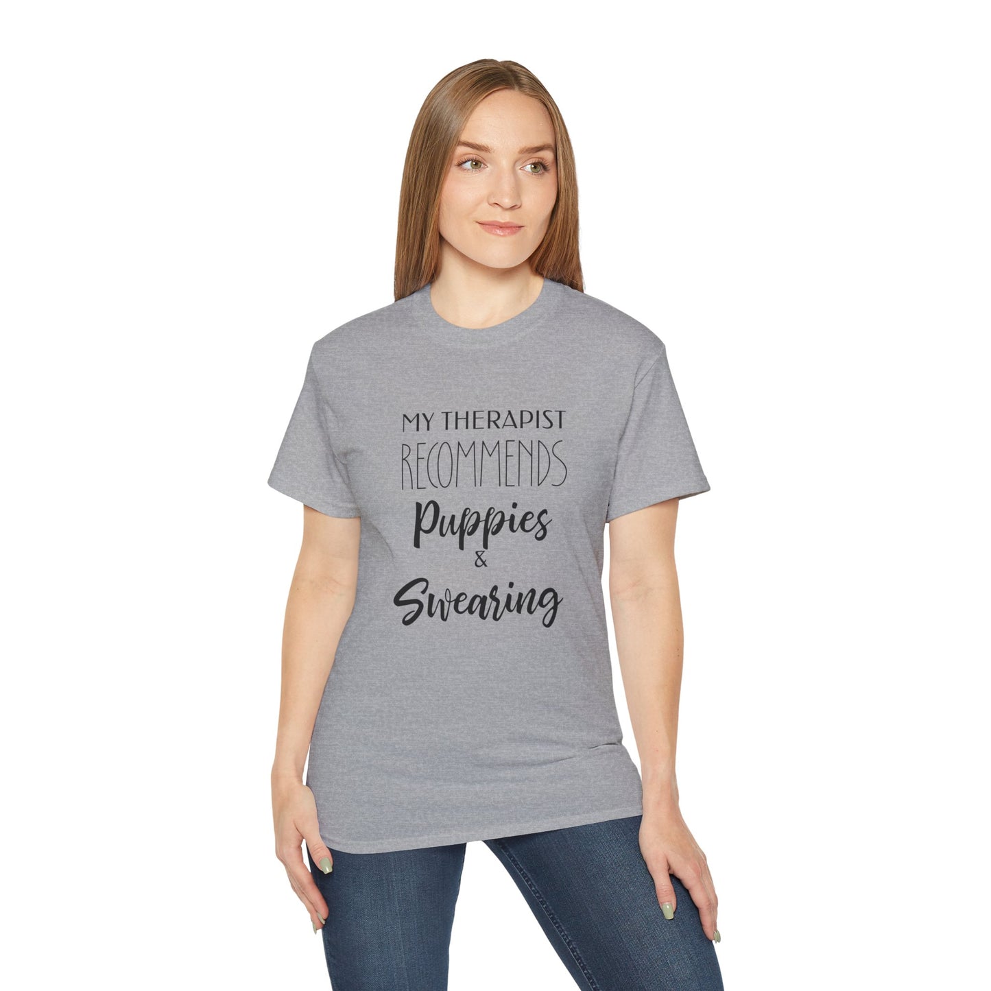 My Therapist Recommends Puppies and Swearing, Dog Shirts for Humans