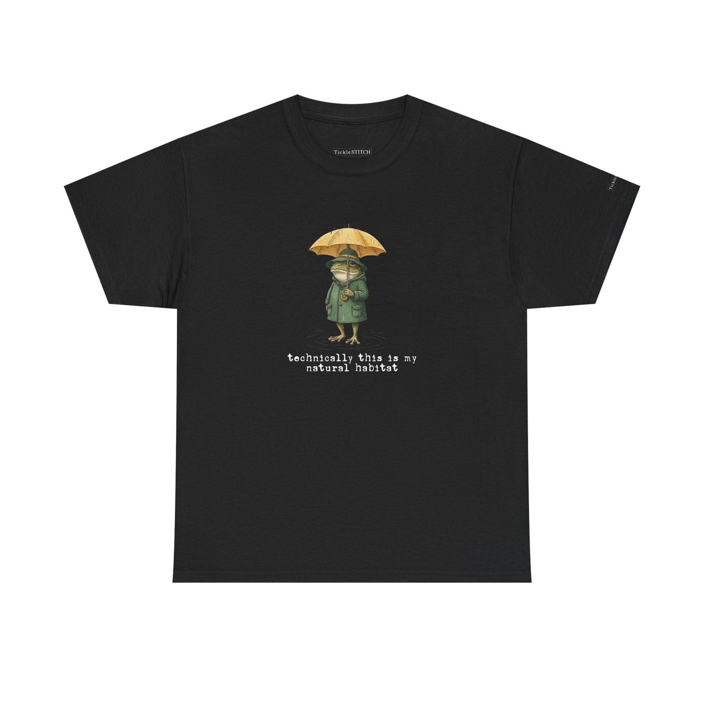"Technically My Natural Habitat" Dapper Frog Rainy Day Biology Humor T