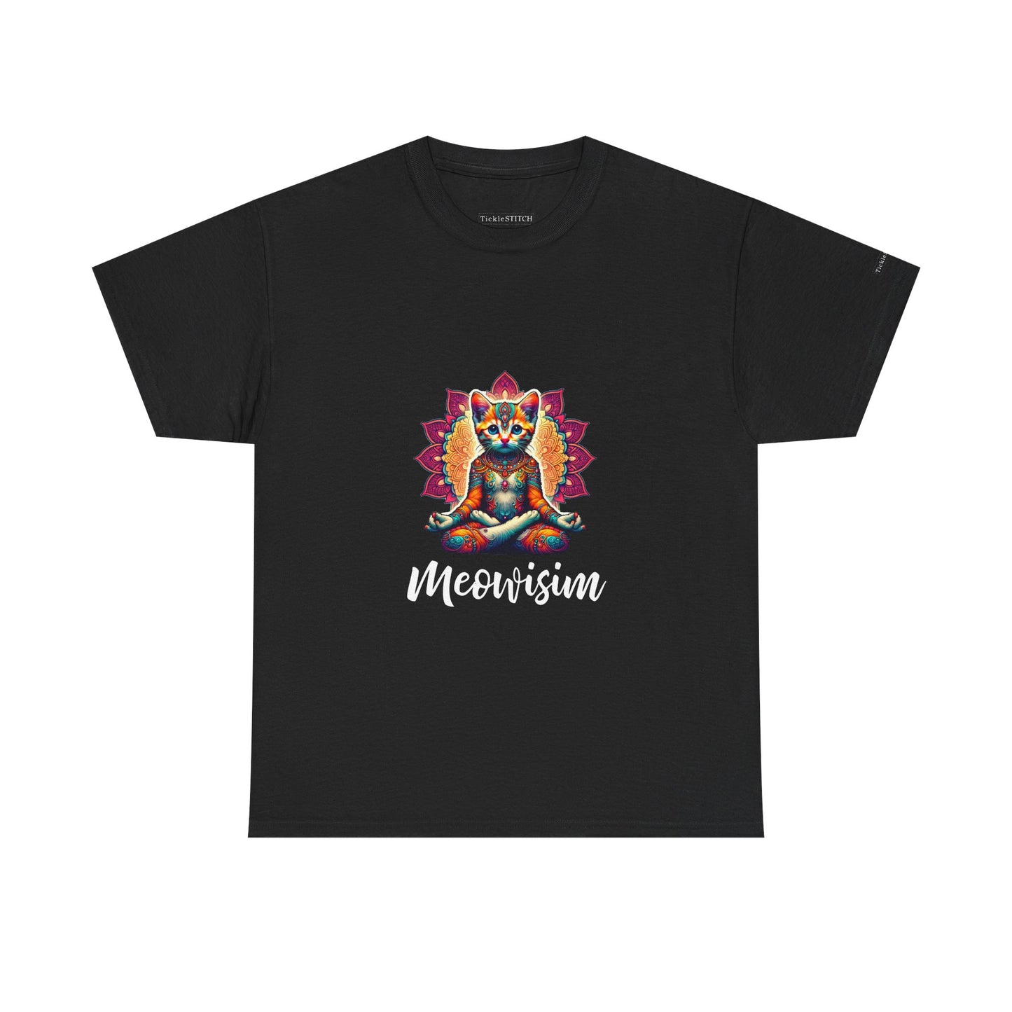 Purr Meowisim Kitty Cat Aura Tee - Spiritual Feline Zen Wisdom