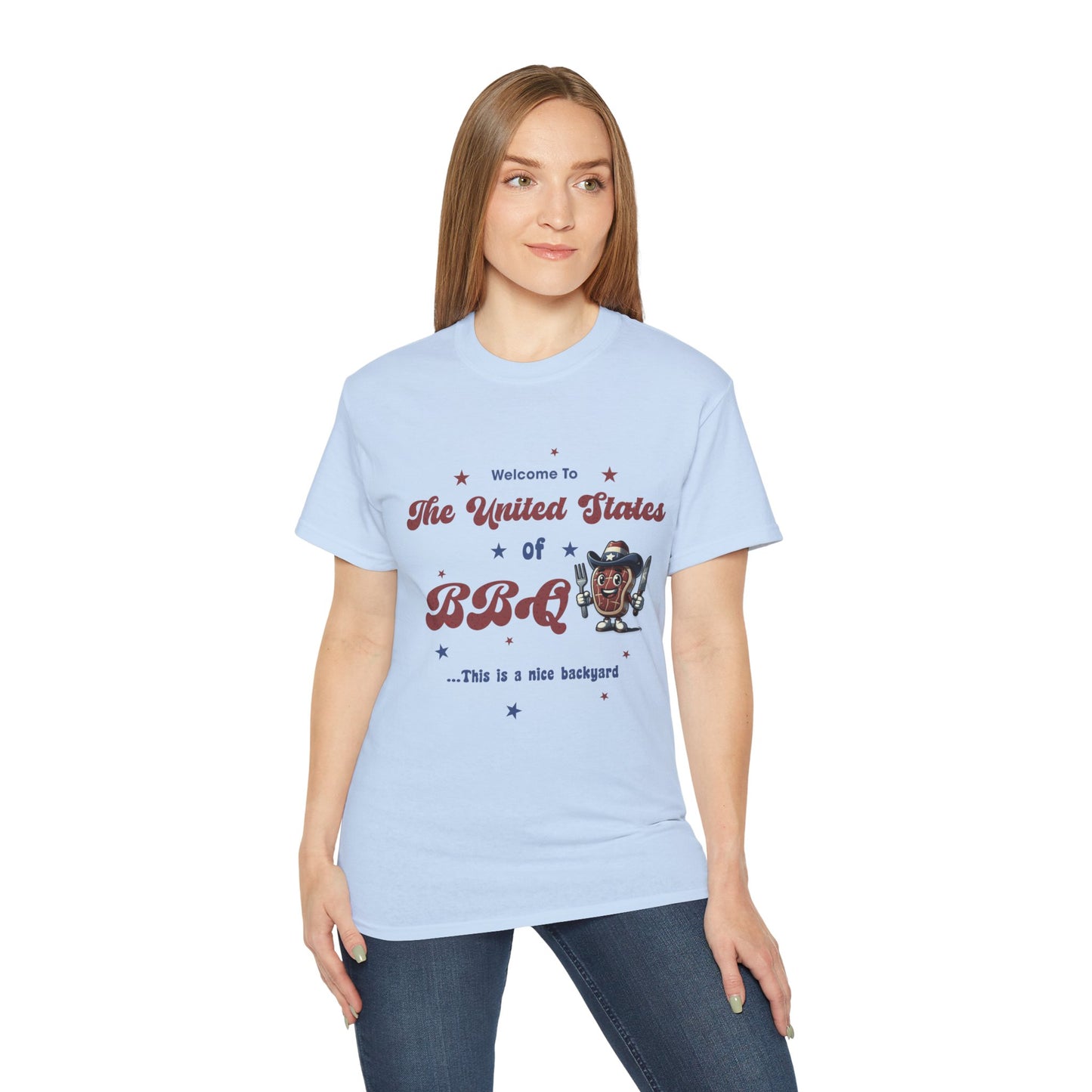 United States of BBQ Cotton Unisex Funny T-Shirt