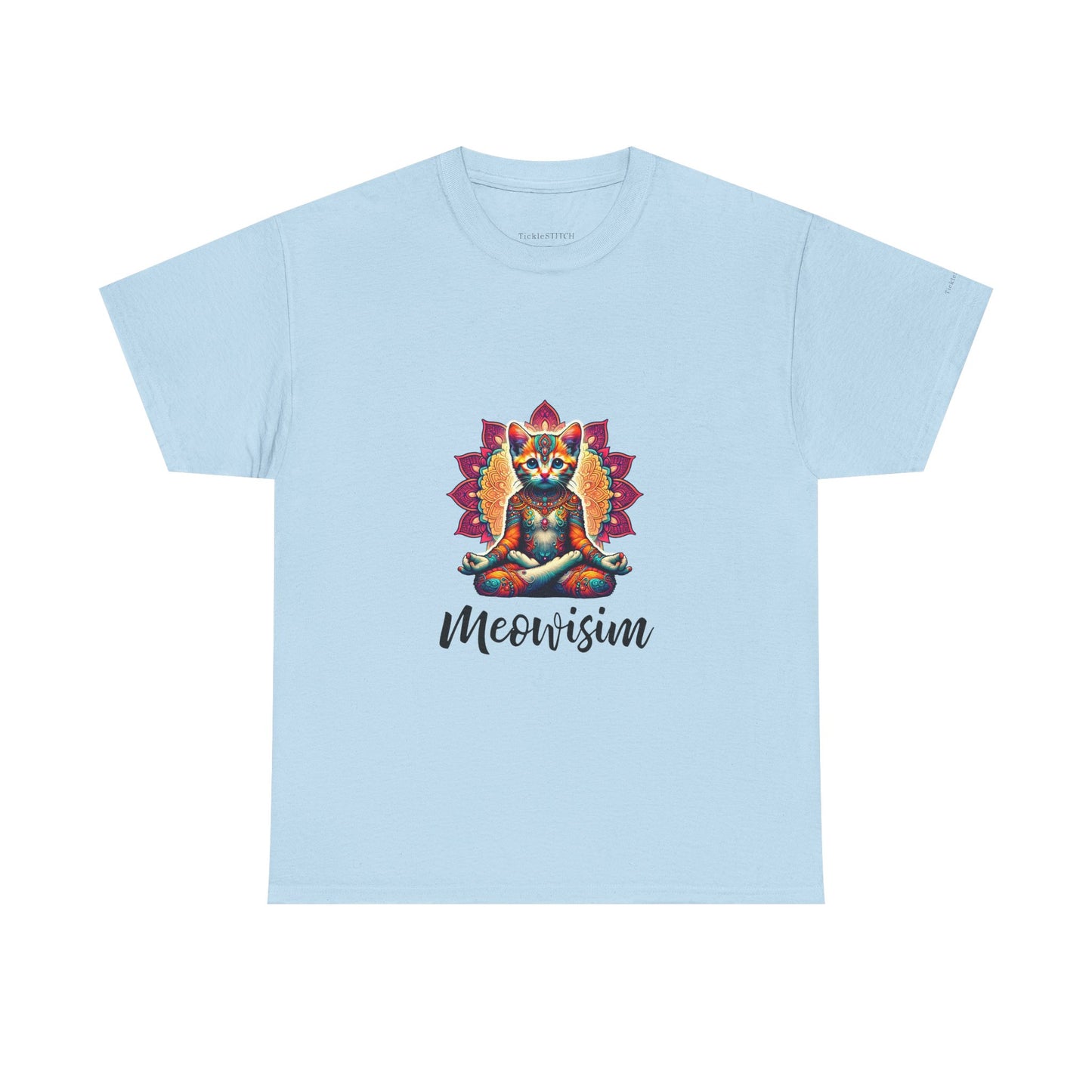 Purr Meowisim Kitty Cat Aura Tee - Spiritual Feline Zen Wisdom