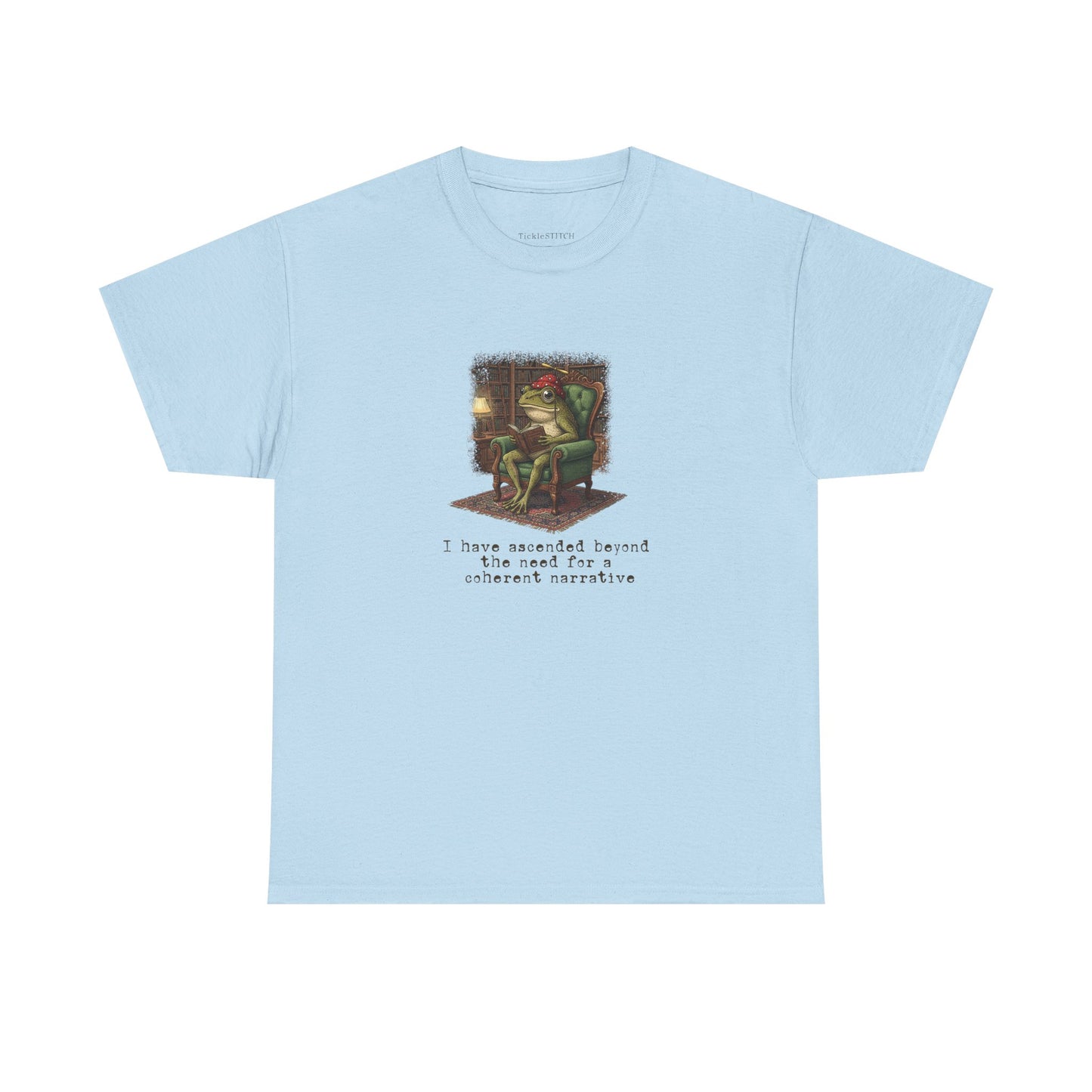 Absurdist Frog Scholar Tee: Beyond Coherent Narrative Weirdcore Humor