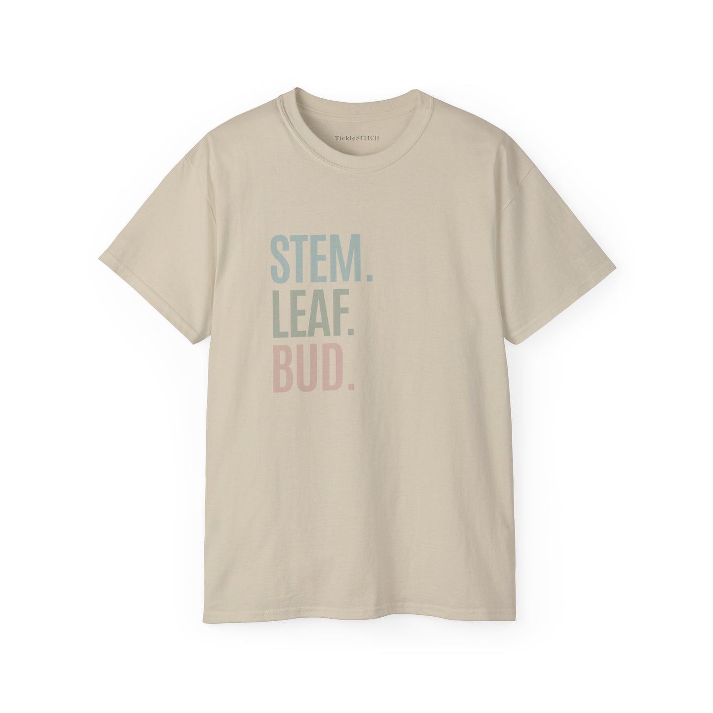 Stem. Leaf. Bud. Cotton Unisex Funny T-Shirt