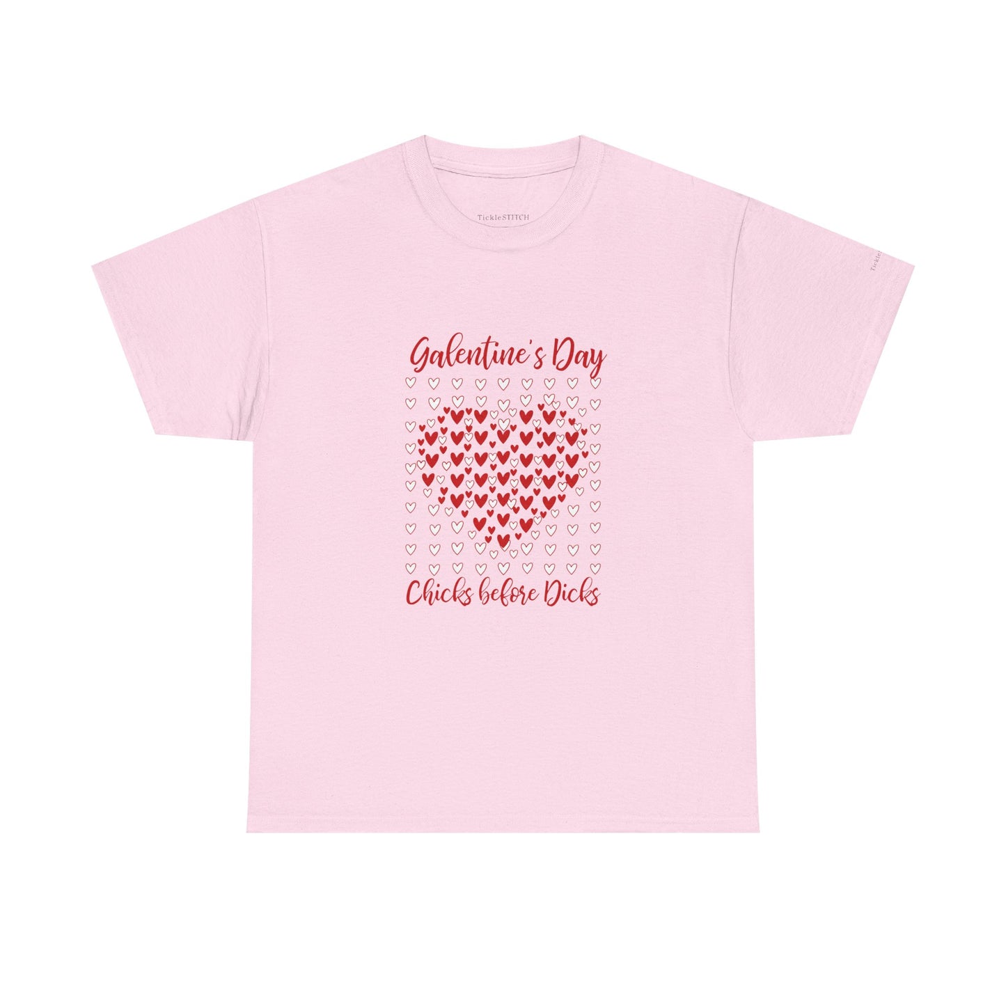 Galentine's Day Chicks Before Dicks Heart Mosaic Anti-Valentine Tee