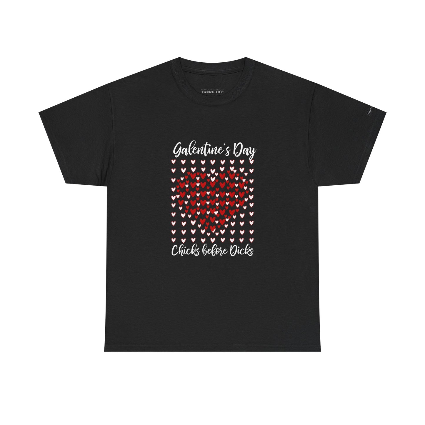Galentine's Day Chicks Before Dicks Heart Mosaic Anti-Valentine Tee