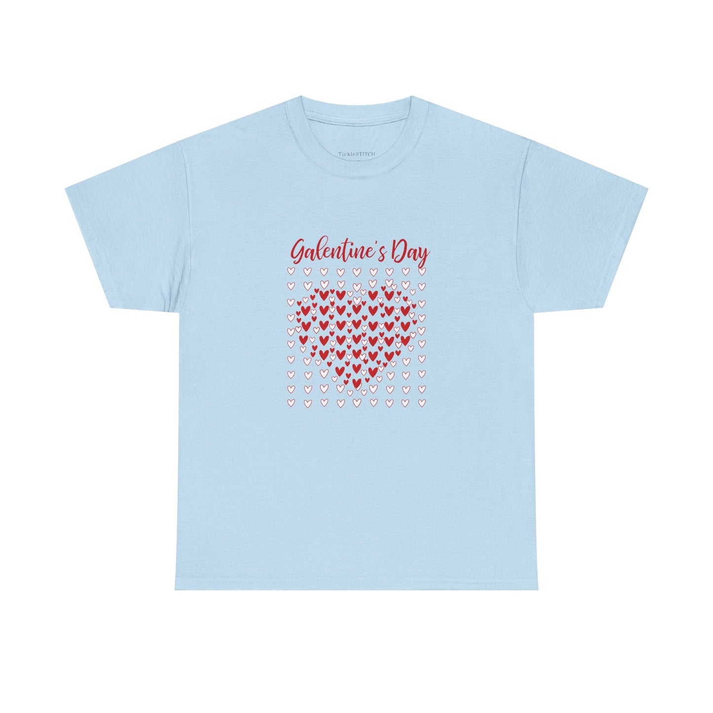 Galentine's Day Heart Mosaic Sketchy Red White Love Pattern Tee
