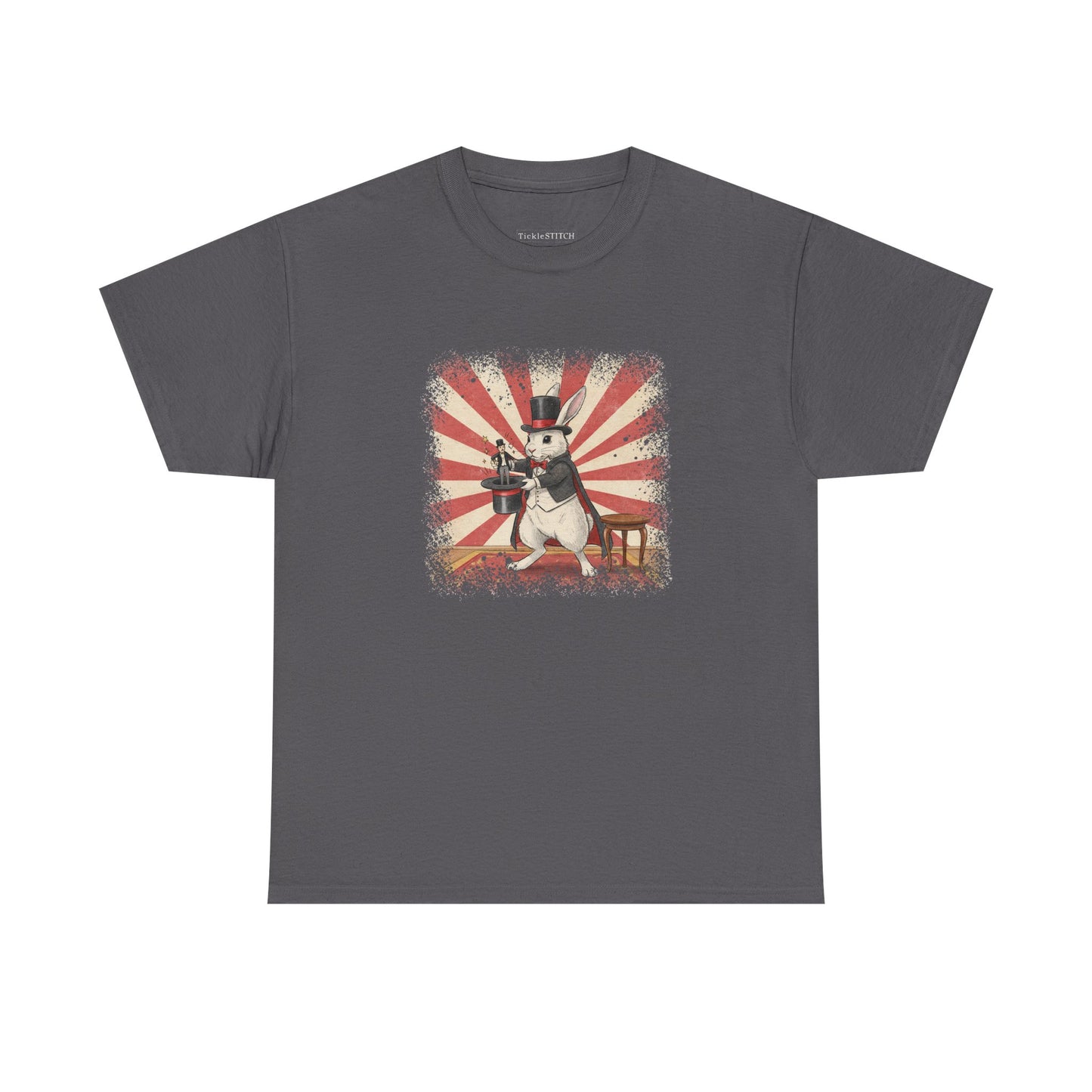 Anthropomorphic Rabbit Magician Pulling Human from Hat Art Tee