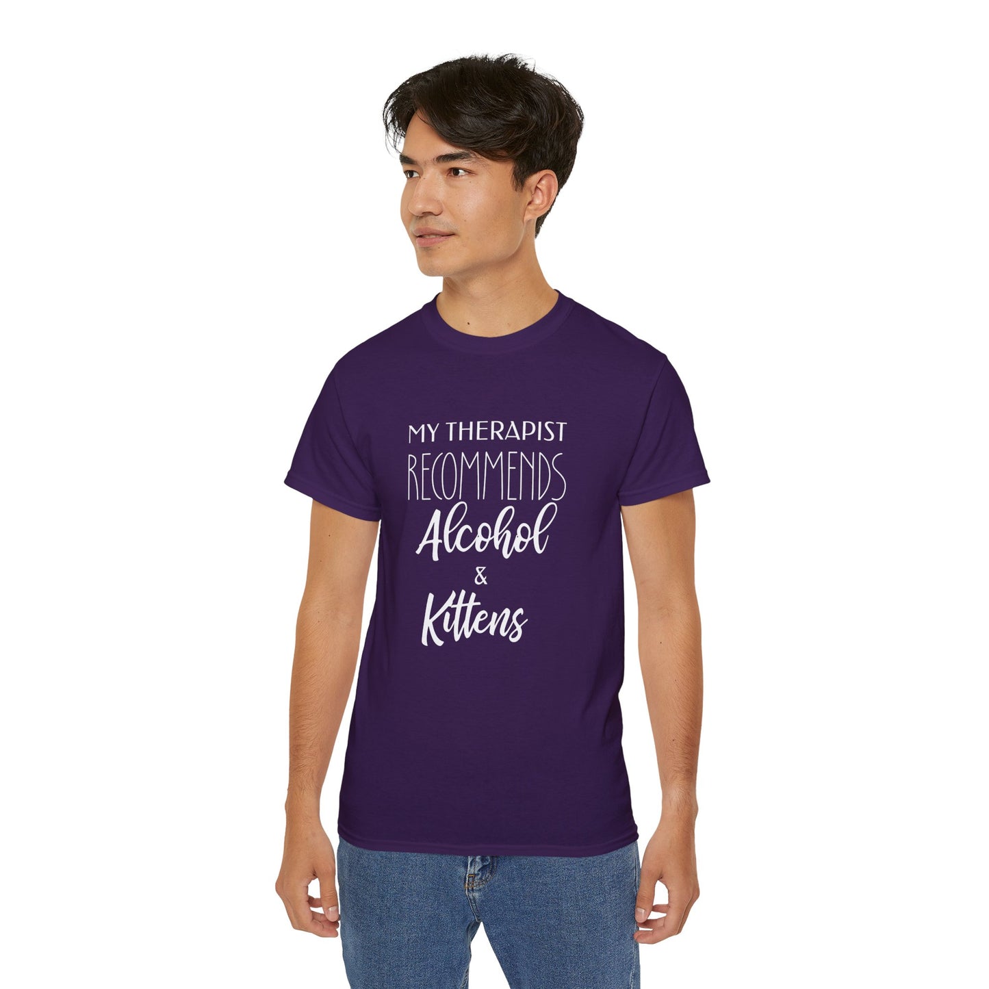 My Therapist Recommends Alcohol and Kittens, Funny Cat Shirt