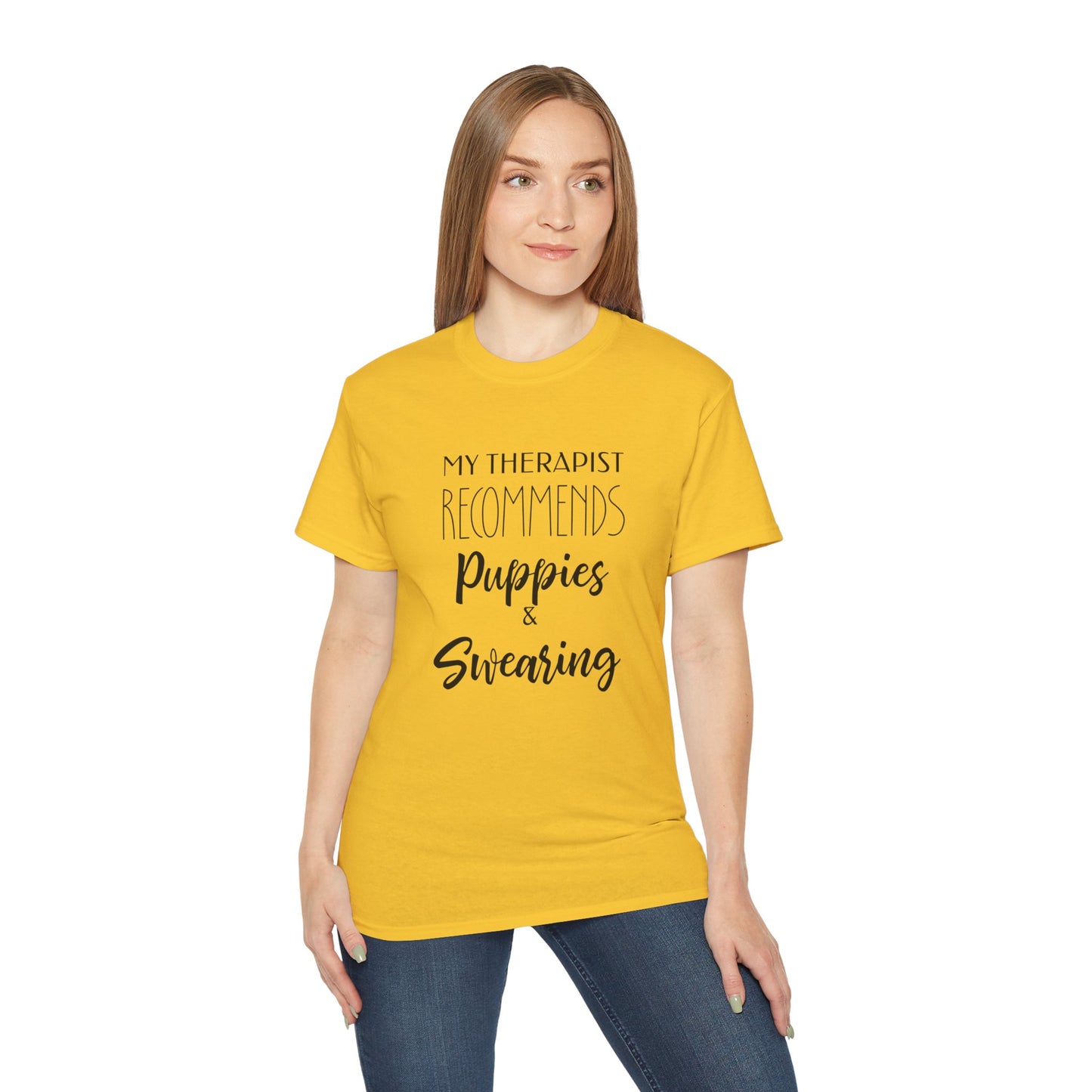 My Therapist Recommends Puppies and Swearing, Dog Shirts for Humans